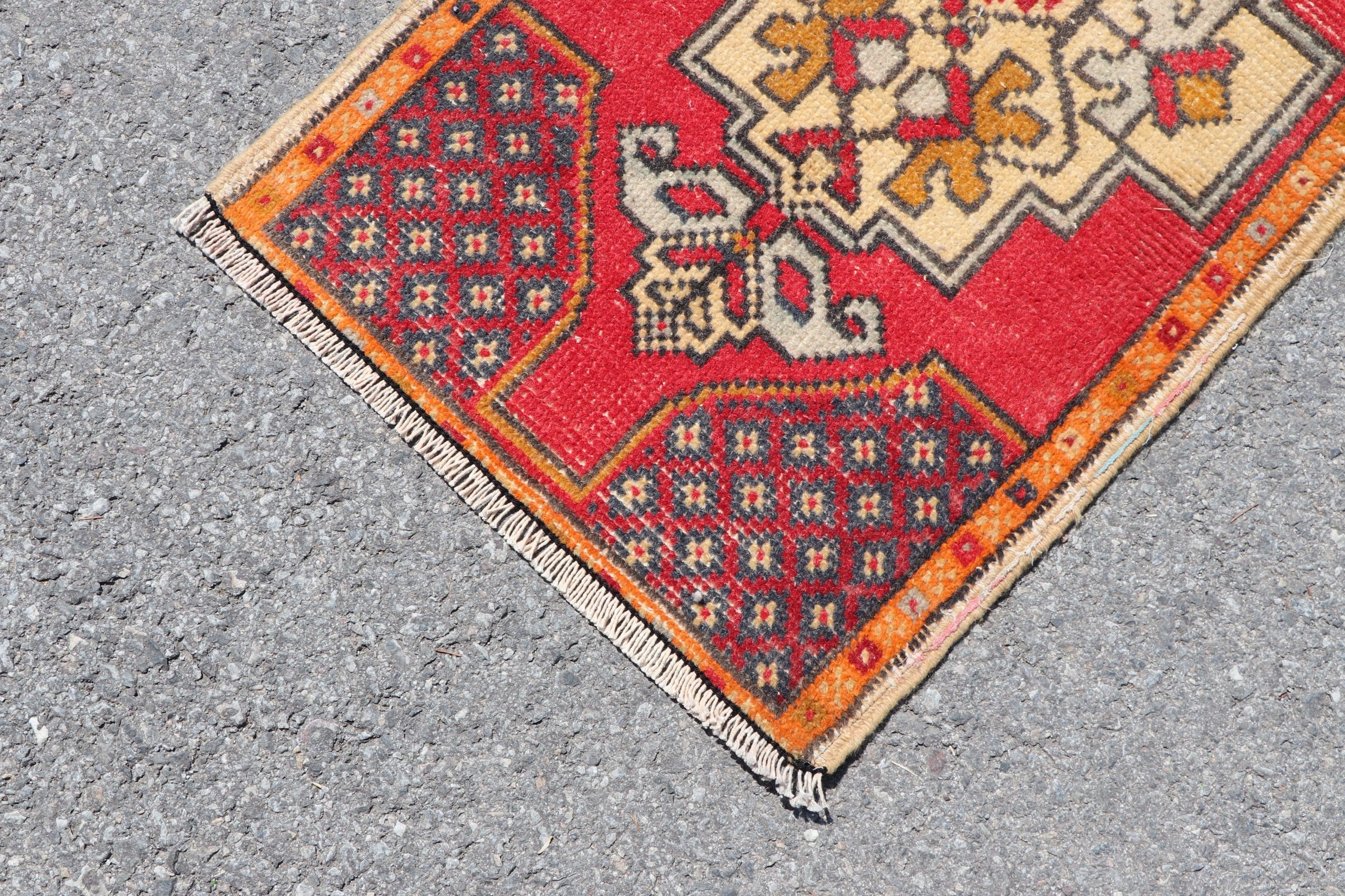 Entry Rug, Red Antique Rug, Rugs for Nursery, Bathroom Rug, Antique Rug, Anatolian Rug, Turkish Rug, Vintage Rug, 1.5x2.9 ft Small Rug