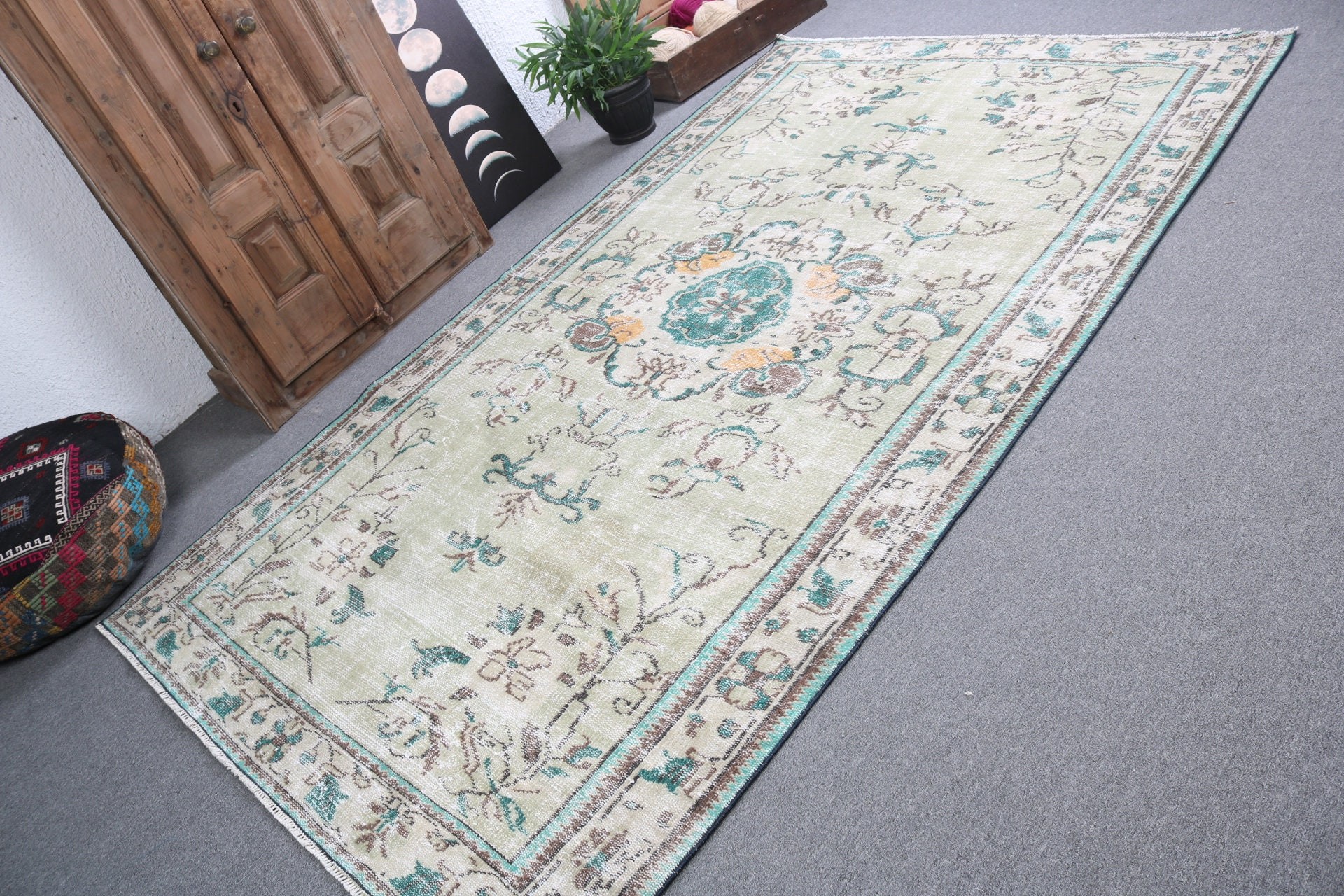 5.3x9.1 ft Large Rugs, Large Vintage Rugs, Green Bedroom Rugs, Turkish Rugs, Large Boho Rug, Flatweave Rugs, Vintage Rug, Handwoven Rug