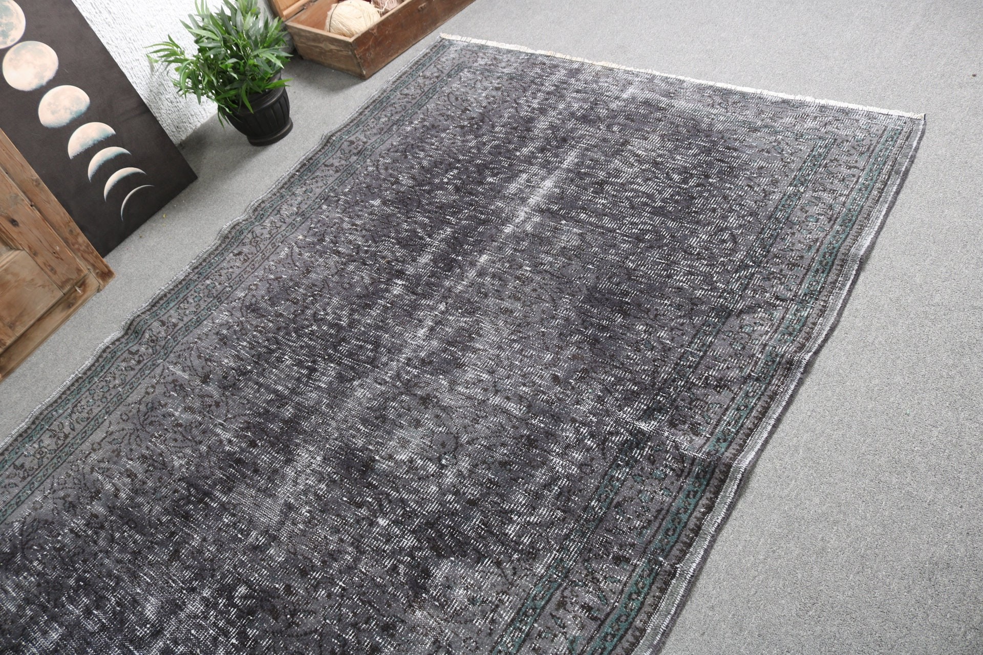 Floor Rug, Dining Room Rug, 5.2x8.8 ft Large Rug, Turkish Rug, Vintage Rug, Statement Rug, Gray Cool Rug, Living Room Rug, Luxury Rugs