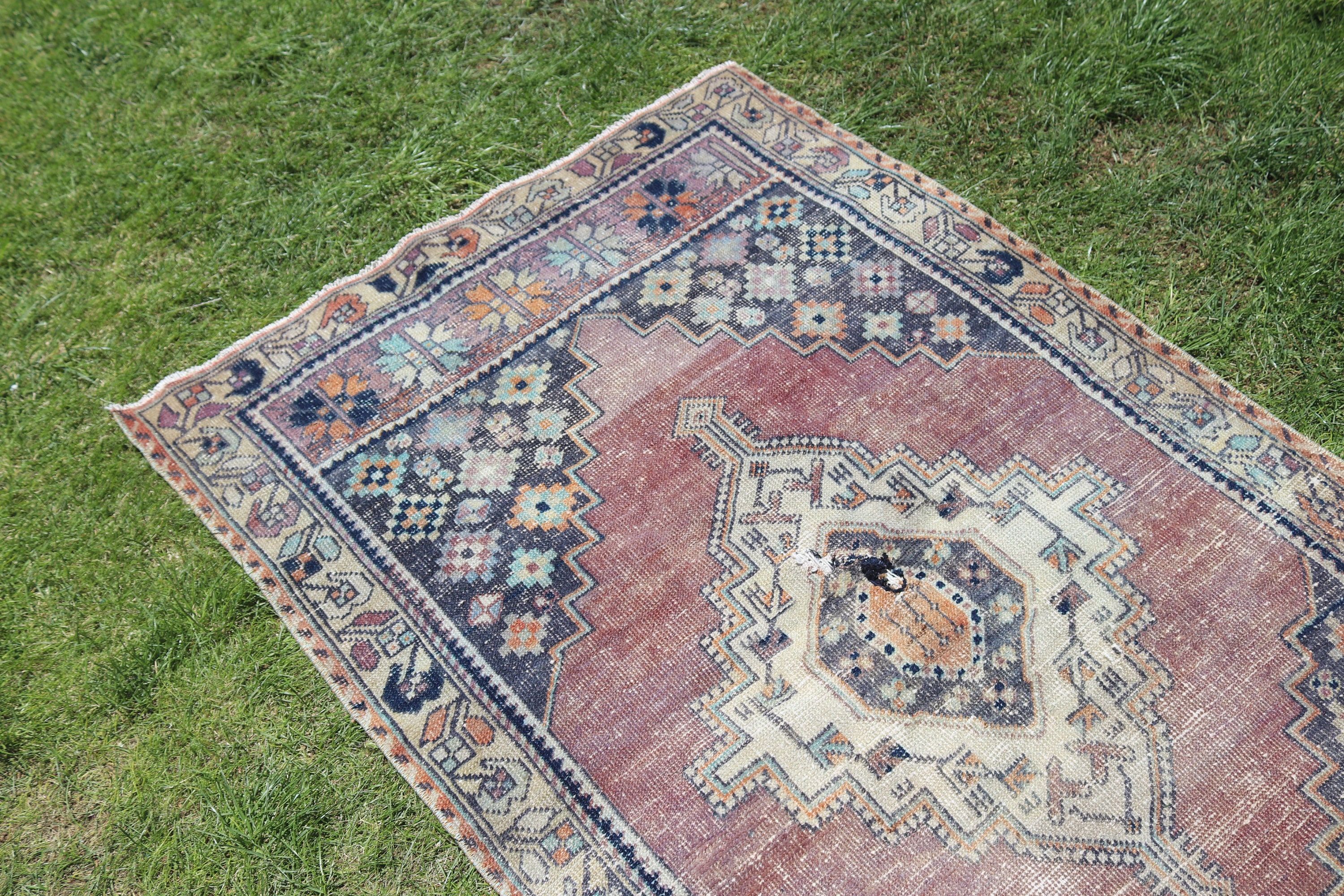 Bronz Yer Halısı, Türk Halısı, Boho Vurgulu Halılar, Yatak Odası Halısı, Organik Halı, 3,2x5,2 ft Vurgulu Halı, Vintage Halı, Fas Halısı, Lüks Halı