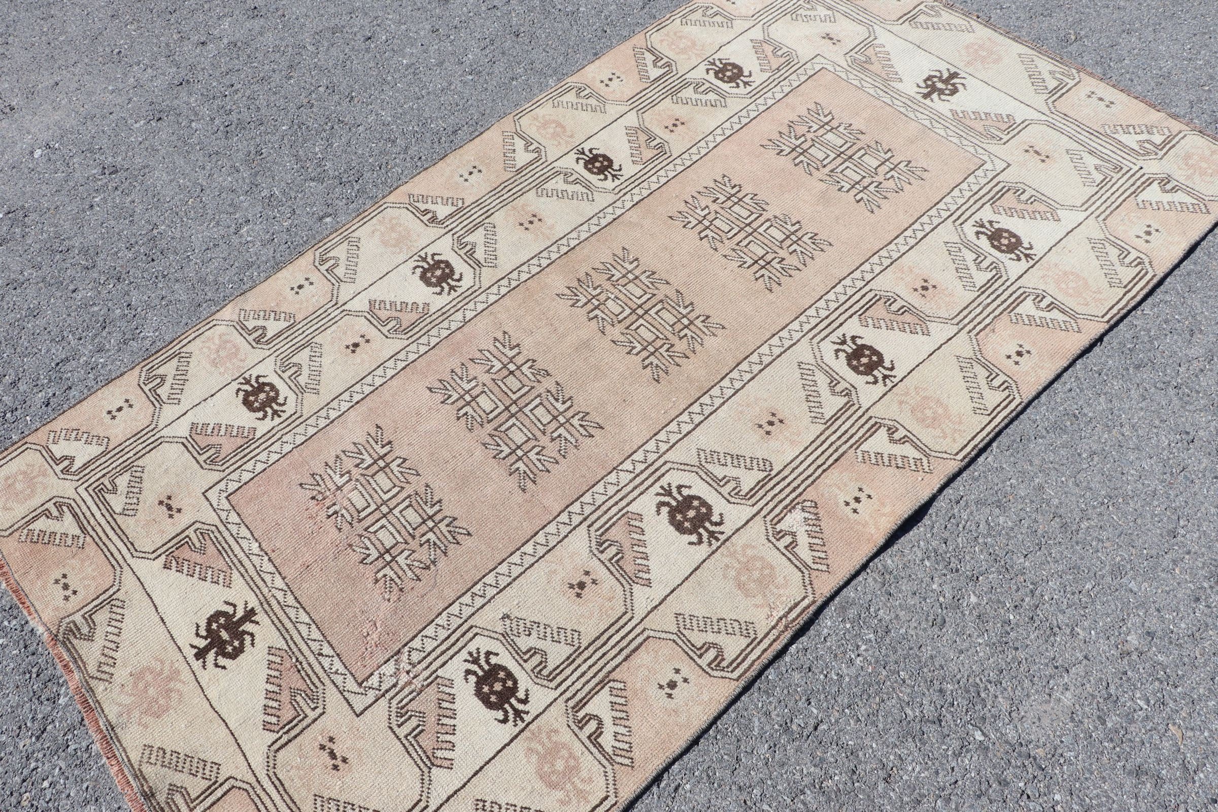 Cool Rug, Vintage Rugs, Kitchen Rug, Turkish Rugs, Retro Rug, Beige Bedroom Rug, Rugs for Entry, Oushak Rug, 3.5x6.5 ft Accent Rugs