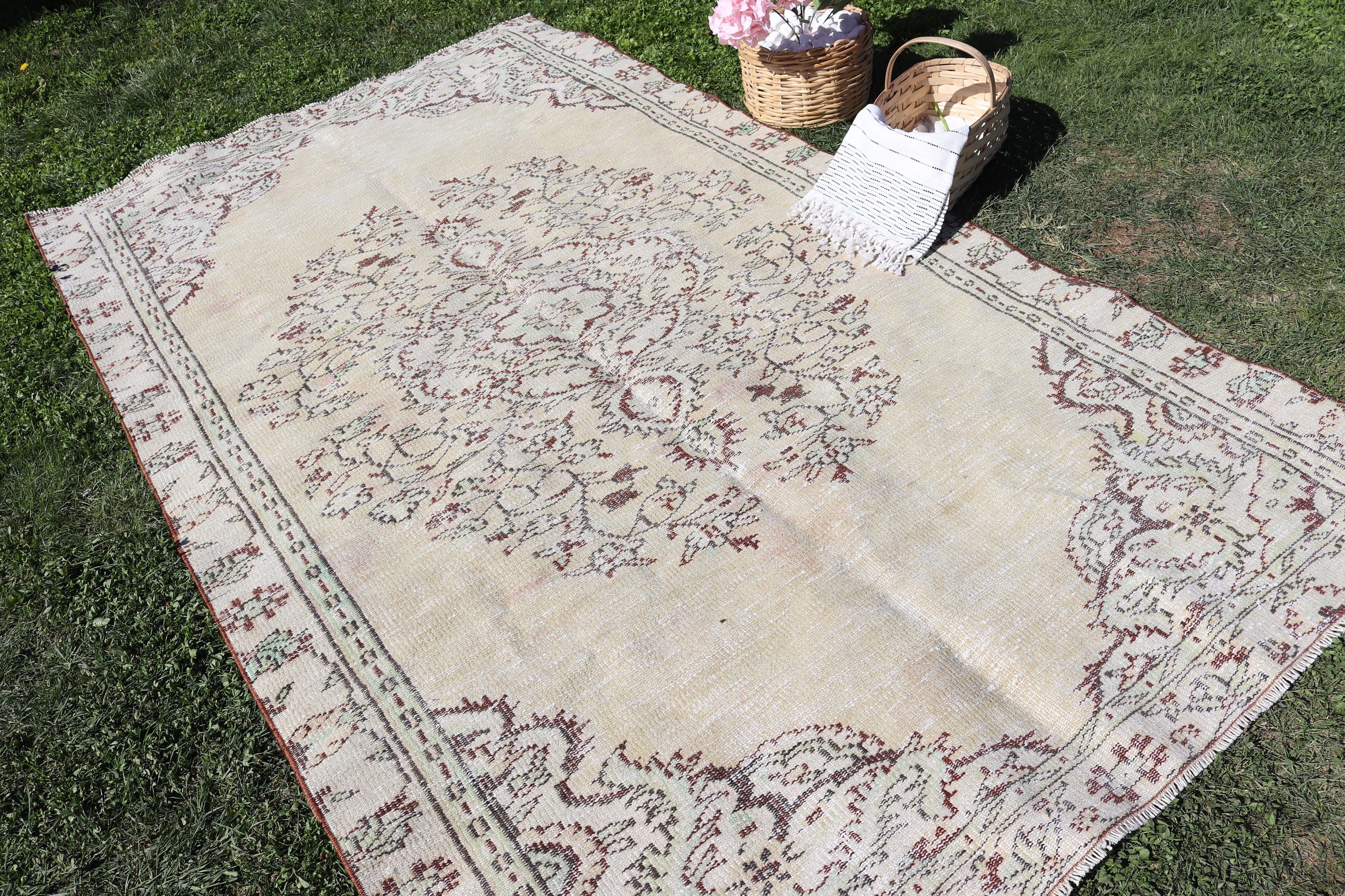 Ev Dekor Halısı, Yeşil Oryantal Halı, Yatak Odası Halısı, Oturma Odası Halısı, Fas Halısı, 5.2x9.3 ft Büyük Halı, Vintage Halı, Türkiye Halıları, Türk Halısı