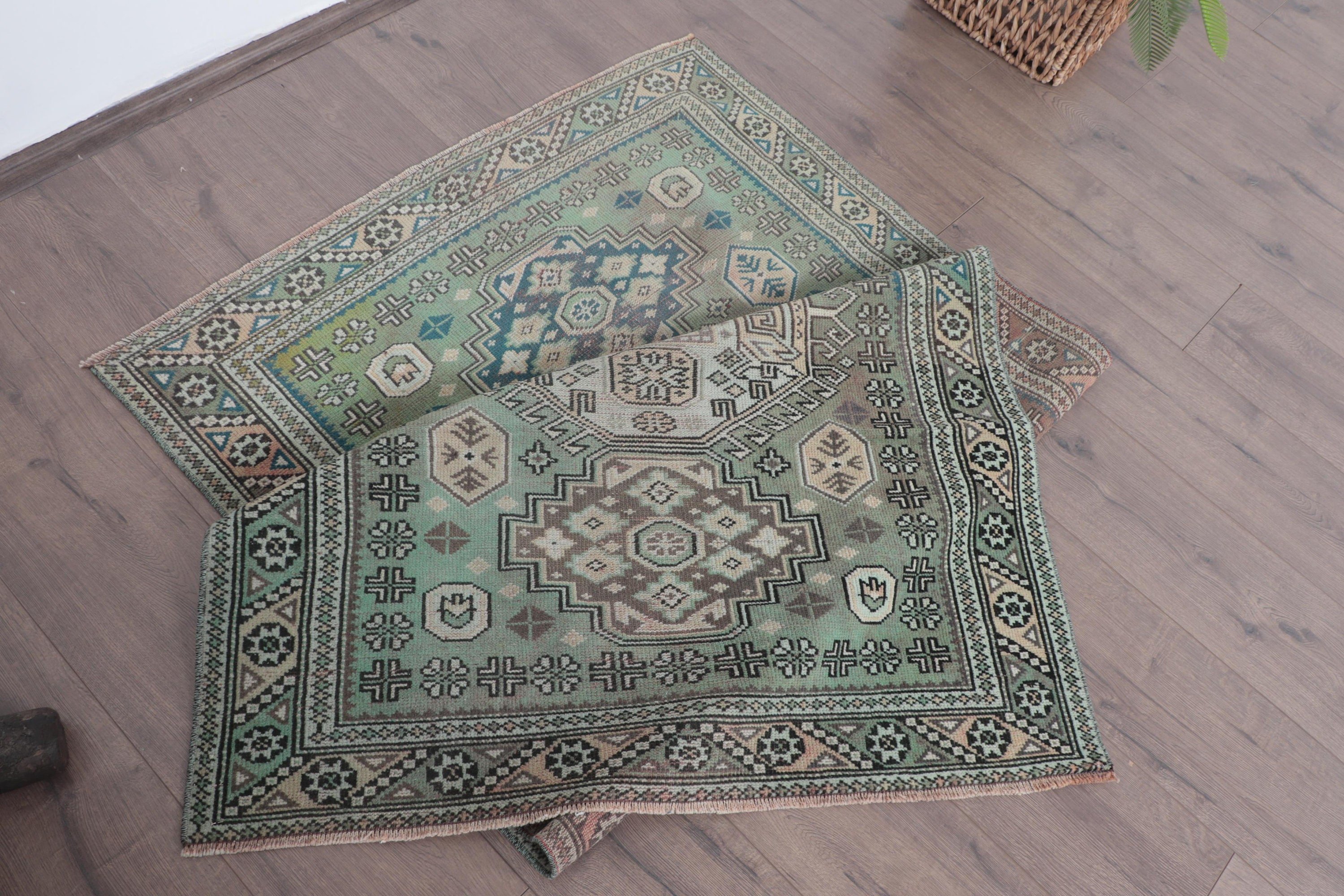 Havalı Halı, 3,2x6,1 ft Aksan Halıları, Türk Halıları, Boho Vurgu Halısı, Nötr Halı, Kahverengi El Dokuma Halılar, Etnik Halı, Vintage Halı, Çocuk Halıları