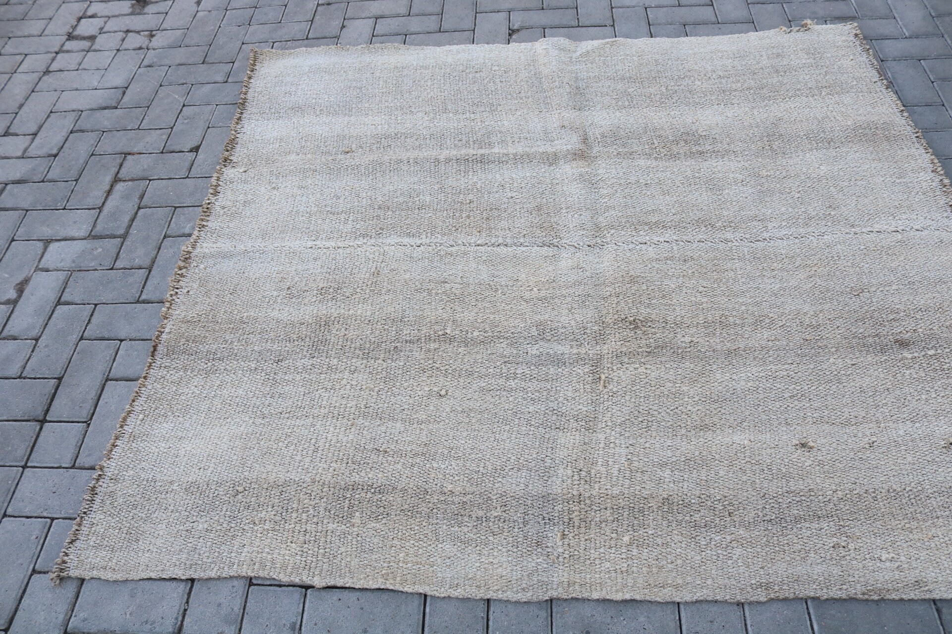 Boho Halı, 5.1x5.5 ft Alan Halıları, Vintage Halılar, Oturma Odası Halıları, Yemek Odası Halısı, Oryantal Halılar, Türk Halısı, İç Mekan Halıları, Yün Halılar