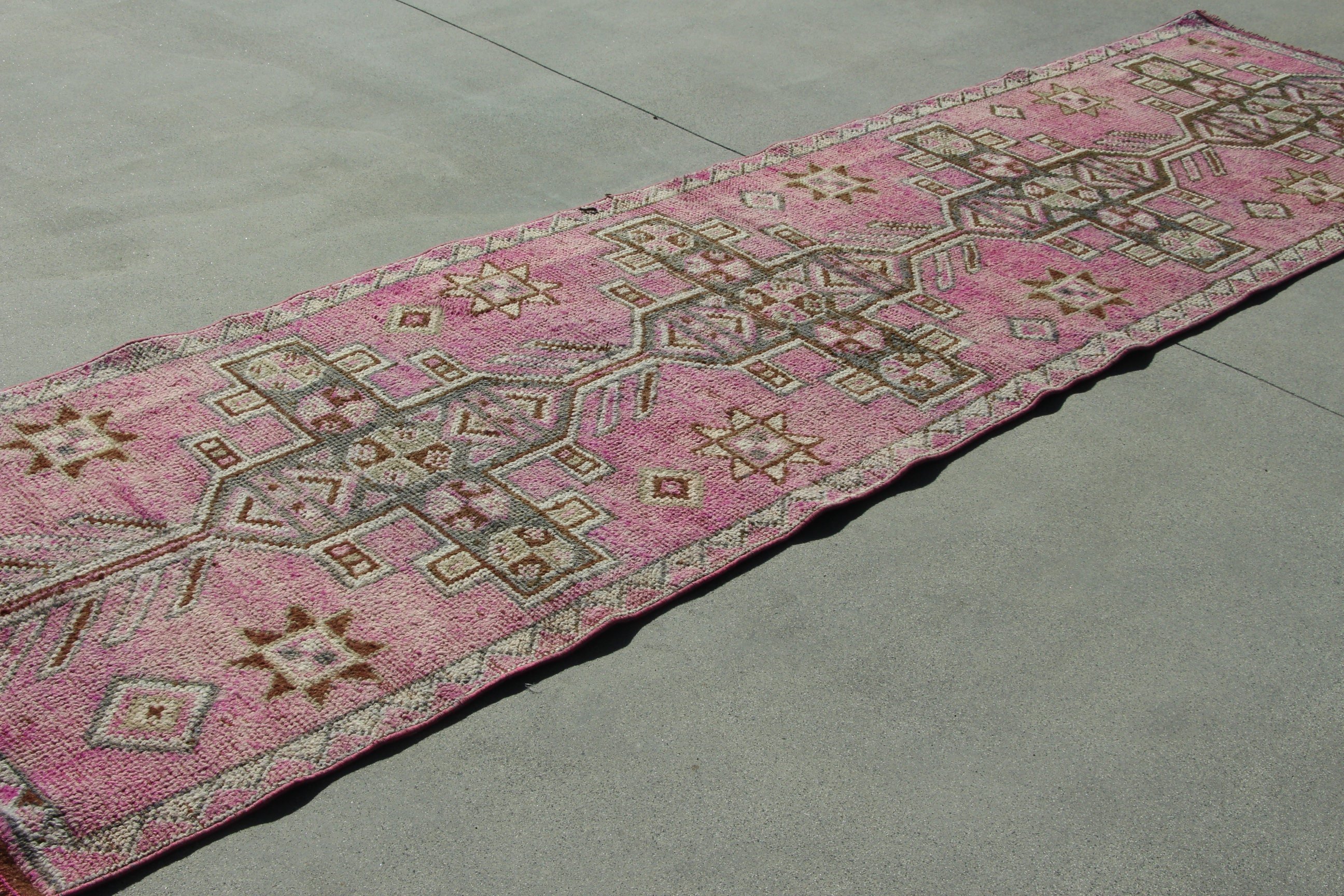 Uzun Yolluk Halıları, Lüks Halılar, Türk Halısı, 2,8x10,2 ft Koşucu Halıları, Boho Halıları, Pembe Yer Halıları, Açıklama Halısı, Vintage Halı, Koridor Halısı