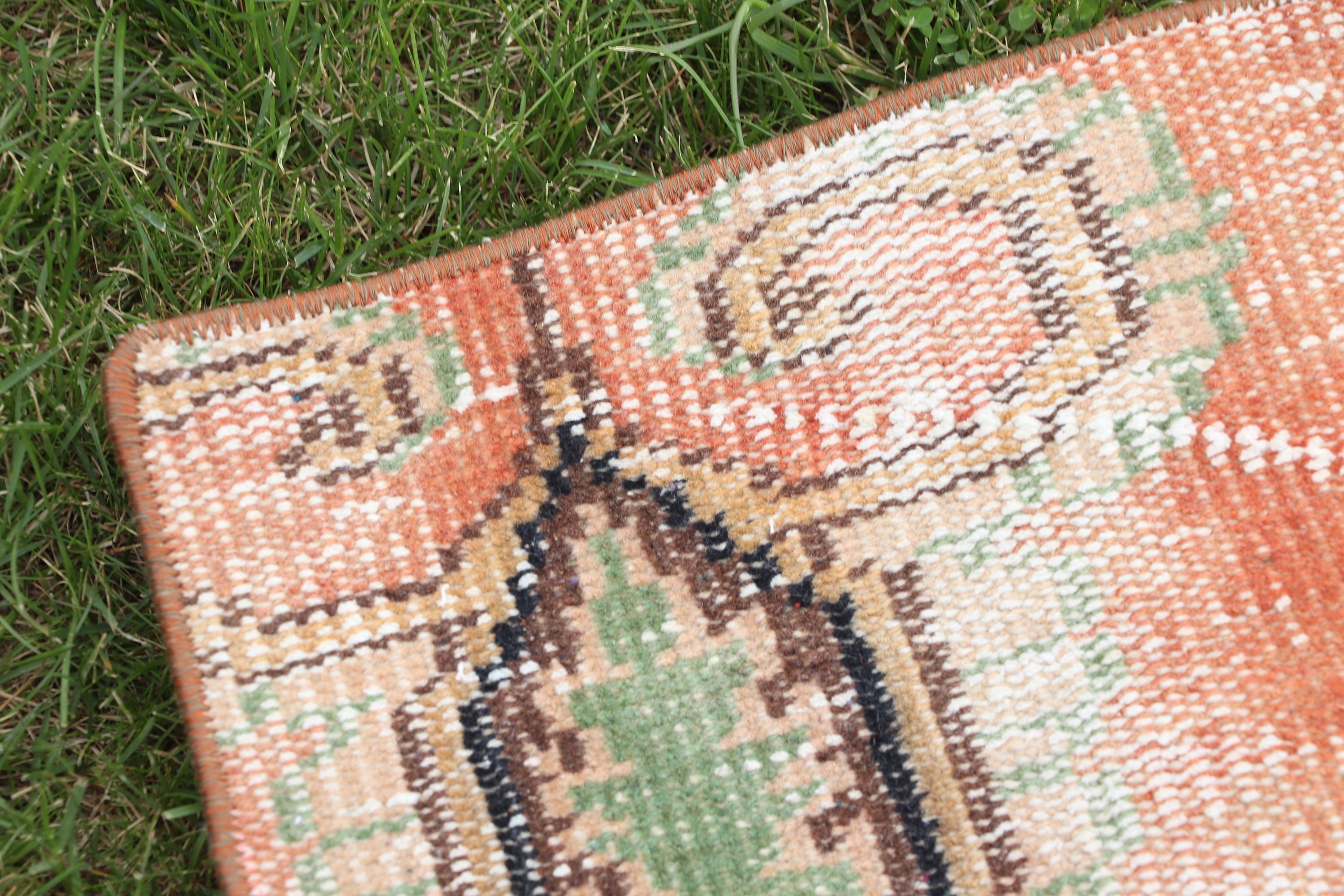 Rugs for Bathroom, Vintage Rug, Floor Rug, Orange Home Decor Rug, Neutral Rug, Entry Rug, Bedroom Rugs, 1.6x2.8 ft Small Rugs, Turkish Rugs