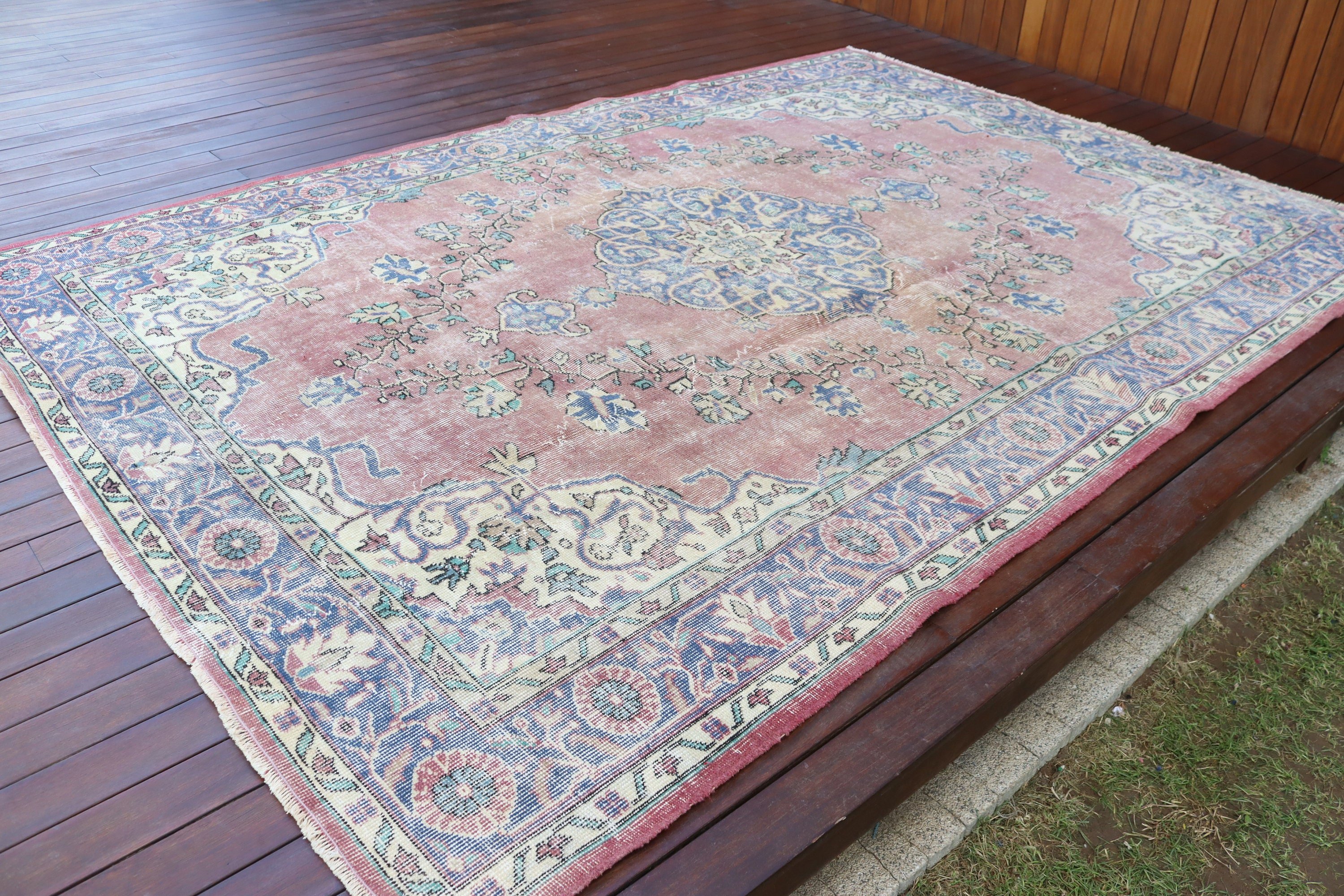 Ev Dekor Halısı, Vintage Halı, Türk Halıları, Boho Halıları, Salon Halıları, 7.1x10.2 ft Büyük Boy Halılar, Mor Yer Halısı, Büyük Boy Türk Halıları