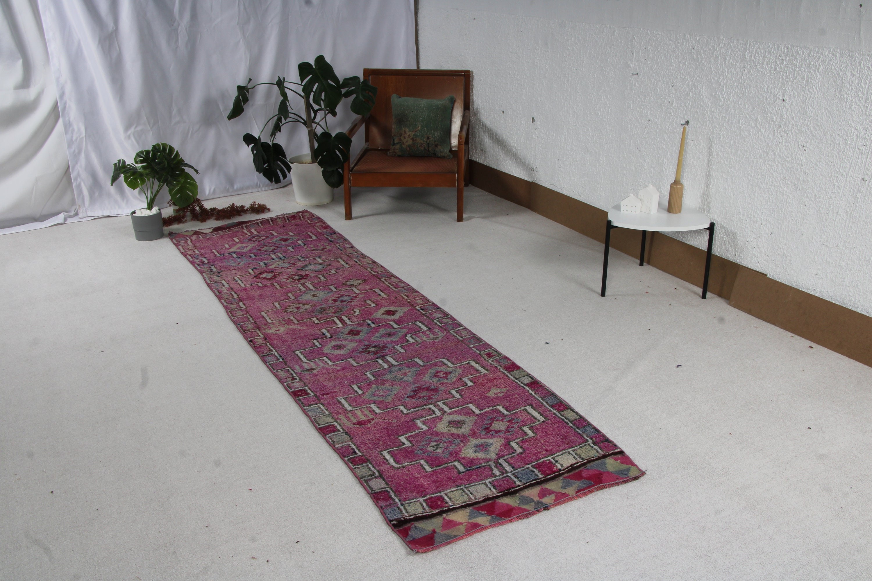 Lüks Halılar, Beni Ourain Yolluk Halısı, Mor Anadolu Halısı, Ev Dekorasyonu Halısı, Mutfak Halıları, Türk Halıları, 2.7x9.8 ft Yolluk Halısı, Vintage Halılar