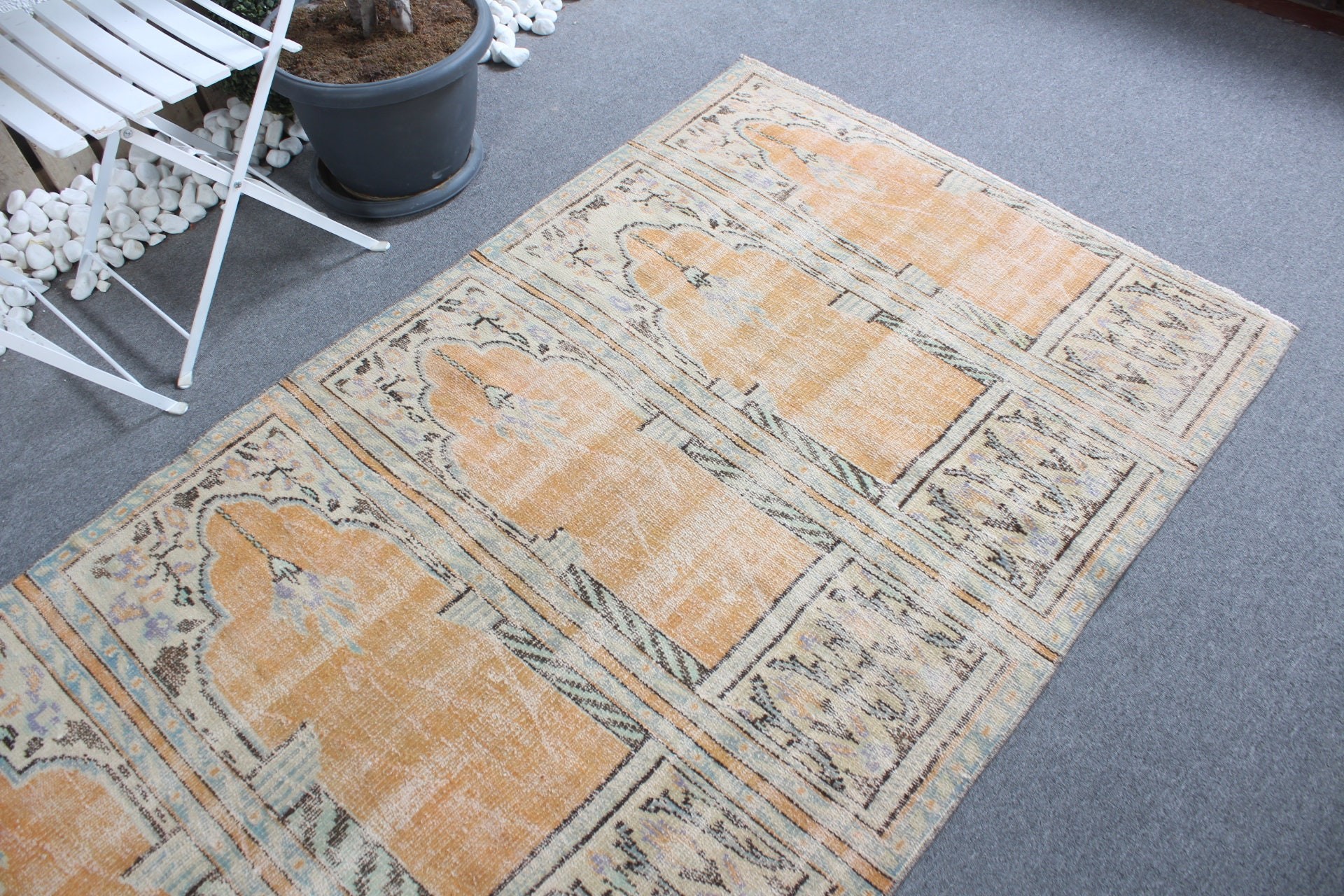 Mutfak Halıları, Turuncu Oryantal Halı, Türk Halısı, Merdiven Halısı, 3,9x9,9 ft Runner Halısı, Ev Dekor Halısı, Eski Halılar, Yer Halısı, Vintage Halı