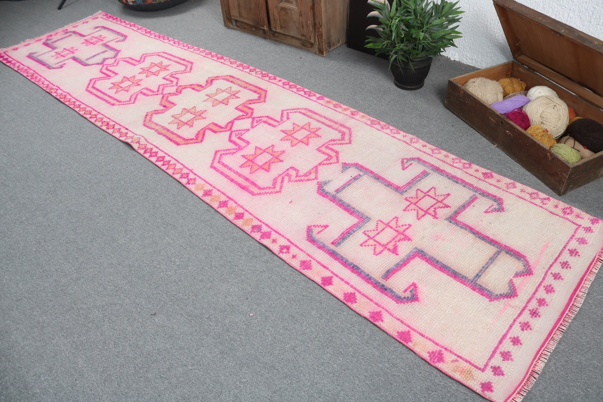 2.8x12.1 ft Runner Rugs, Flatweave Rugs, Vintage Rugs, Modern Rug, Turkish Rugs, Beige Kitchen Rug, Beni Ourain Runner Rug, Corridor Rug