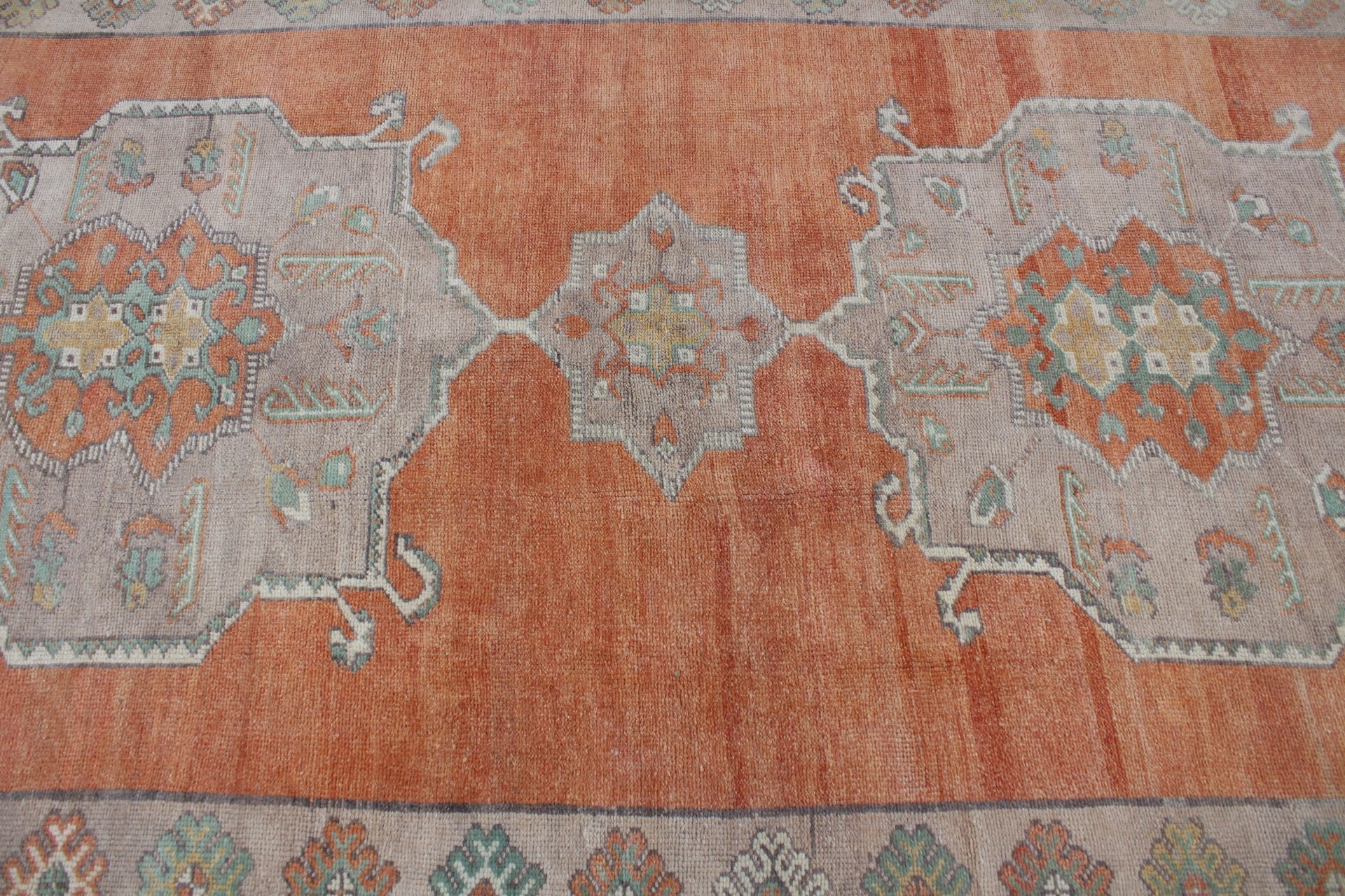 Dining Room Rugs, Orange Antique Rug, Wool Rug, Oushak Rug, Vintage Rug, Salon Rug, Turkish Rugs, 4.8x11.5 ft Large Rugs, Rugs for Bedroom