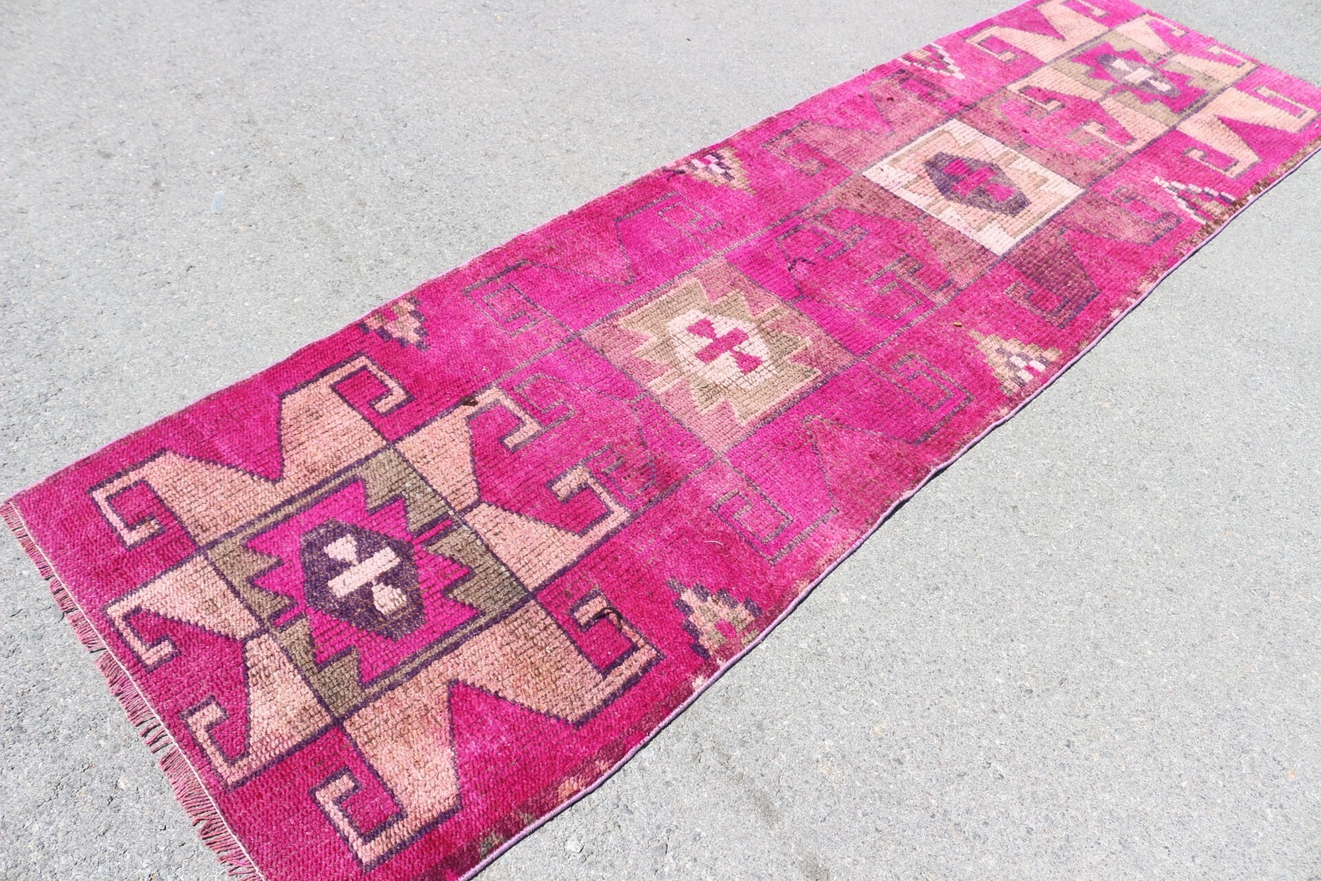 Rugs for Kitchen, Turkish Rug, Stair Rug, Cool Rug, 3x10.2 ft Runner Rugs, Hallway Rug, Pink Antique Rugs, Wool Rug, Cute Rug, Vintage Rug