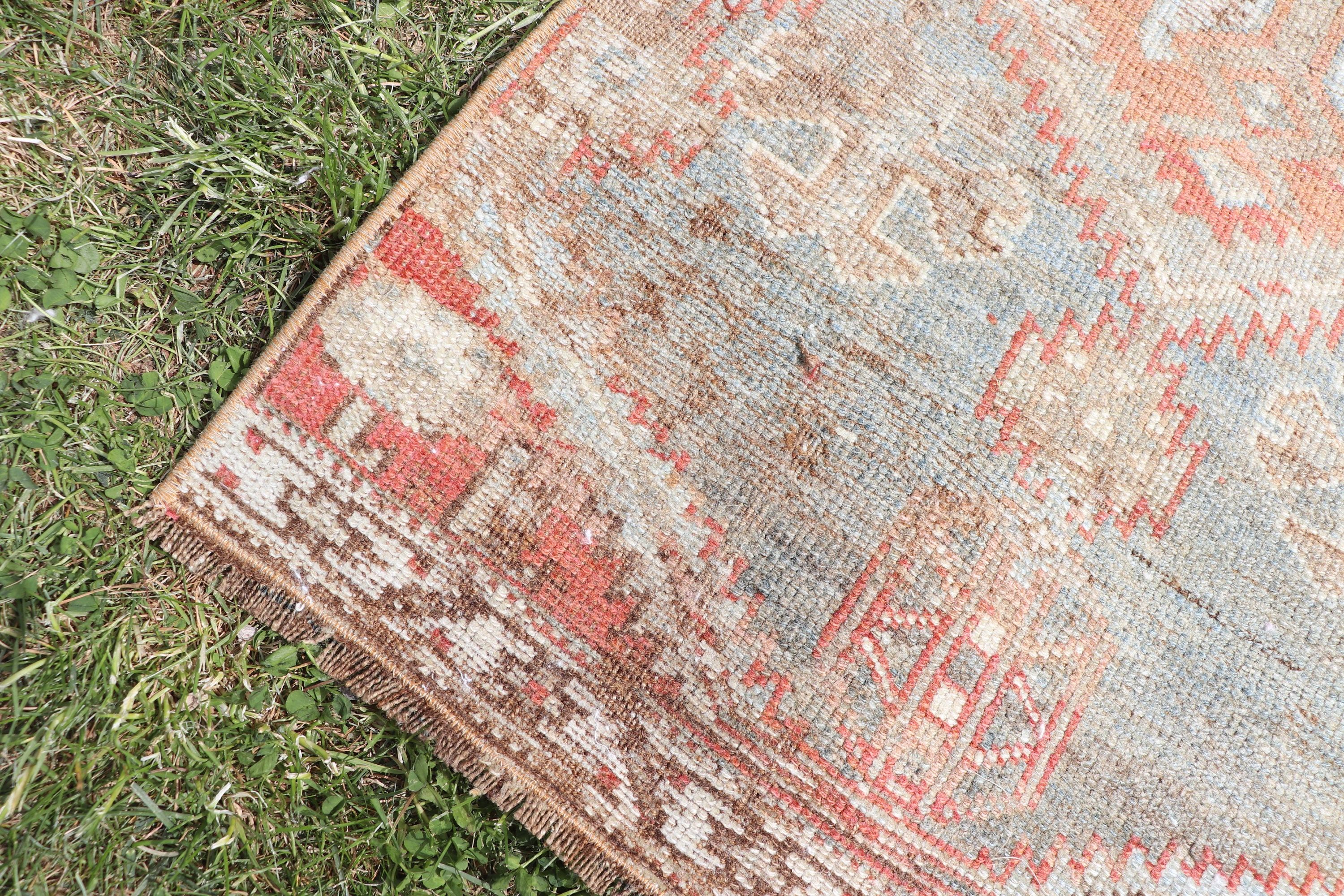 1.9x13.3 ft Runner Rug, Turkish Rug, Brown Moroccan Rug, Vintage Runner Rug, Neutral Rugs, Vintage Rugs, Wool Rug, Kitchen Rugs, Modern Rug