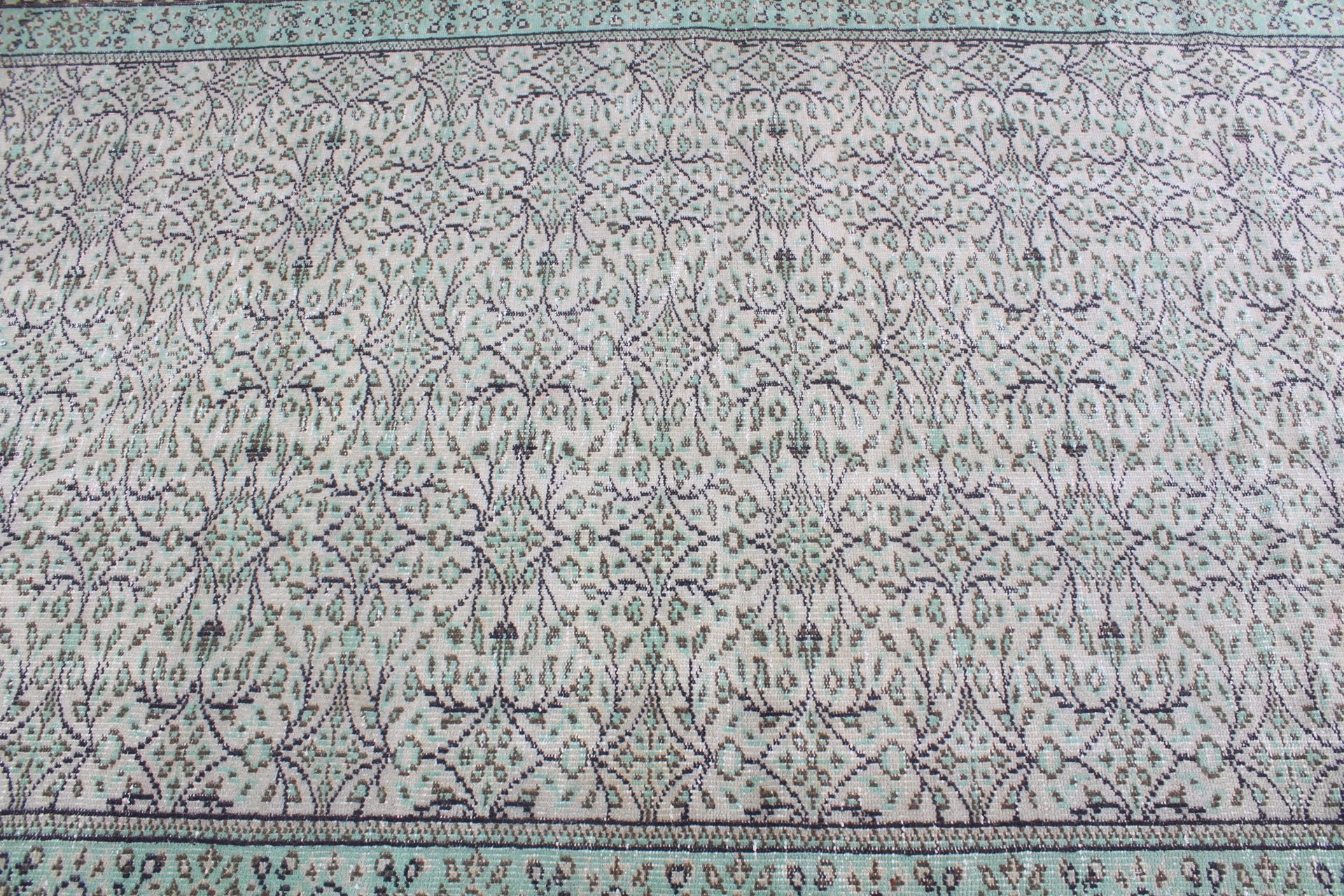 Bej Oushak Halı, Havalı Halı, Yatak Odası Halıları, Türk Halısı, Mutfak Halısı, 5.4x9.7 ft Büyük Halı, Vintage Halı, Salon Halısı, Yemek Odası Halısı