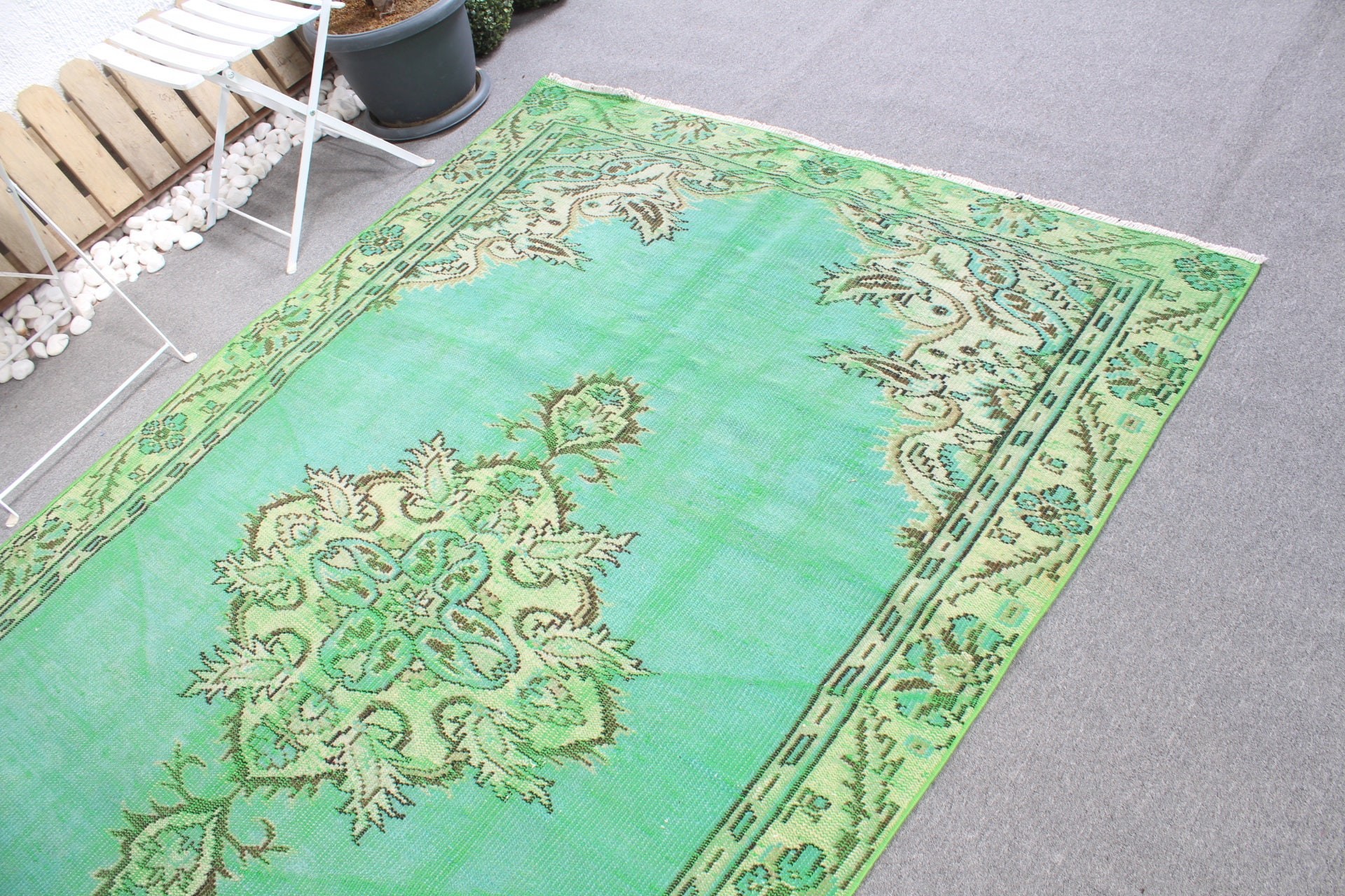 5.1x8.6 ft Large Rugs, Turkish Rug, Bedroom Rug, Green Oushak Rugs, Kitchen Rug, Natural Rug, Living Room Rugs, Vintage Rug, Antique Rugs