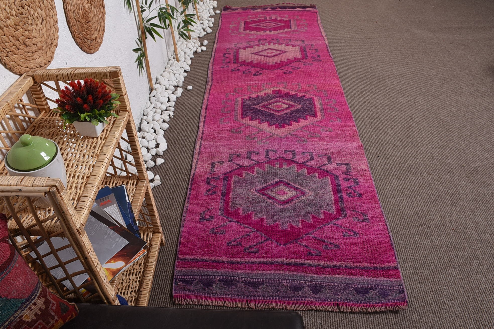 Neutral Turkish Rug, Bedroom Rug, Colorful Rug, Turkish Rug, Rugs for Kitchen, Vintage Rug, Boho Rug, 2.9x10.1 ft Runner Rugs, Corridor Rug