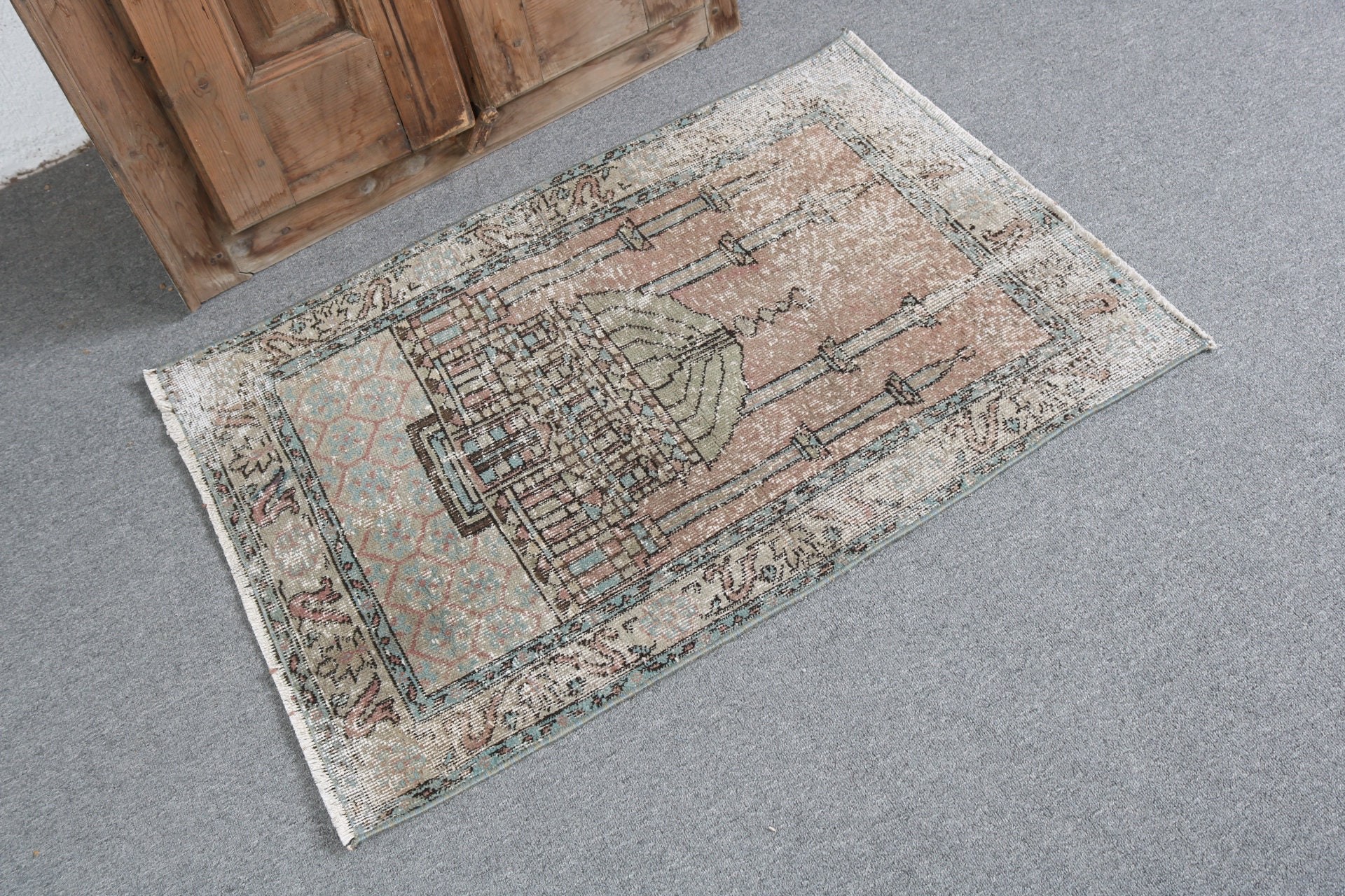 Bohem Halı, Çocuk Halısı, Yatak Odası Halısı, Vintage Halı, Kahverengi Geometrik Halı, Fas Halısı, Geometrik Halı, 2.4x3.4 ft Küçük Halılar, Türk Halısı