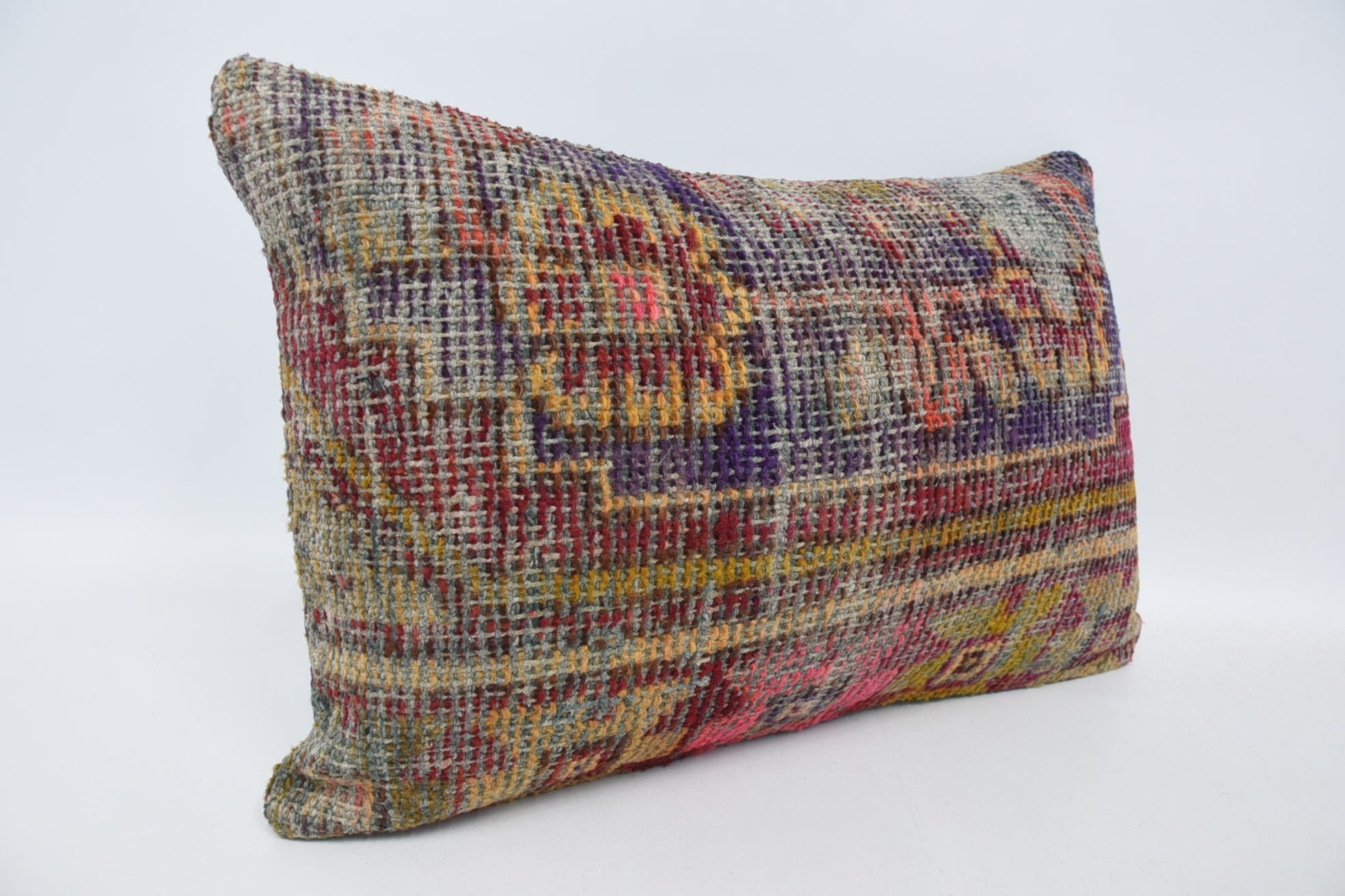 Nautical Throw Pillow Cover, Home Decor Pillow, Vintage Kilim Throw Pillow, Antique Pillows, 16"x24" Purple Cushion