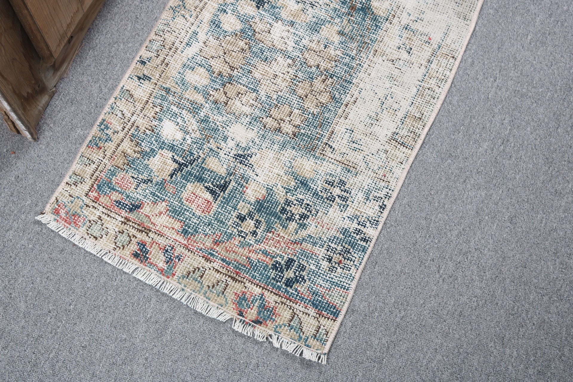 Bath Rugs, 1.5x3.1 ft Small Rugs, Small Boho Rug, Turkish Rug, Kitchen Rug, Statement Rugs, Luxury Rugs, Blue Anatolian Rugs, Vintage Rugs