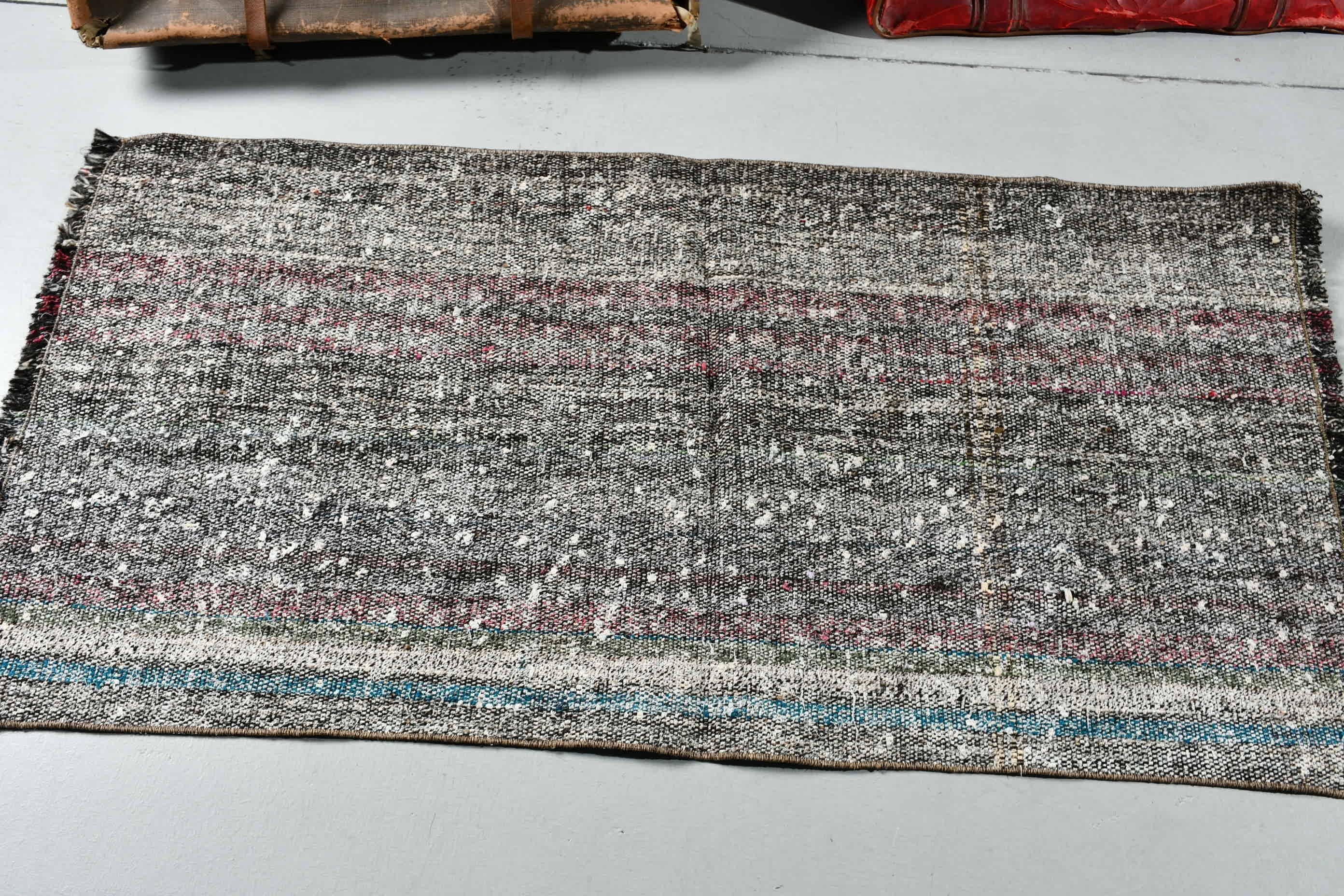 Old Rug, Moroccan Rug, Kitchen Rug, Nursery Rug, Kilim, Bedroom Rugs, Turkish Rug, Vintage Rug, Gray Cool Rug, 2.2x4.4 ft Small Rug