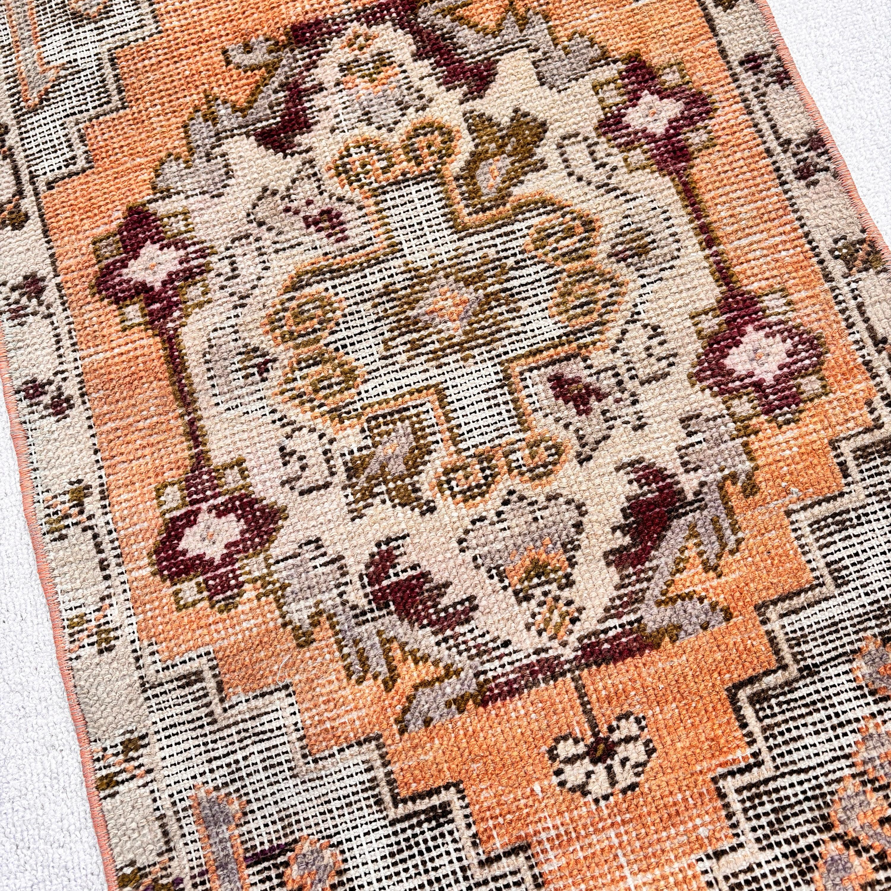 1.6x2.3 ft Small Rugs, Vintage Rugs, Turkish Rug, Small Area Rug, Nursery Rug, Luxury Rugs, Orange Bedroom Rugs, Moroccan Rug, Boho Rug