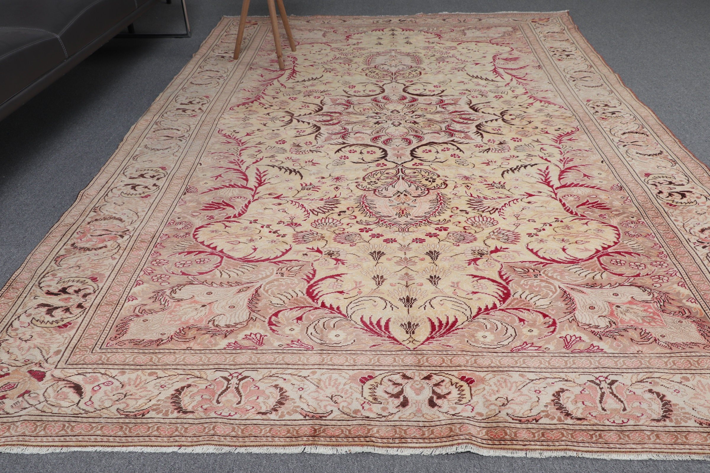 Pale Rugs, Dining Room Rug, 6.1x9.7 ft Large Rug, Salon Rug, Turkish Rug, Floor Rugs, Vintage Rug, Home Decor Rug, Red Anatolian Rugs