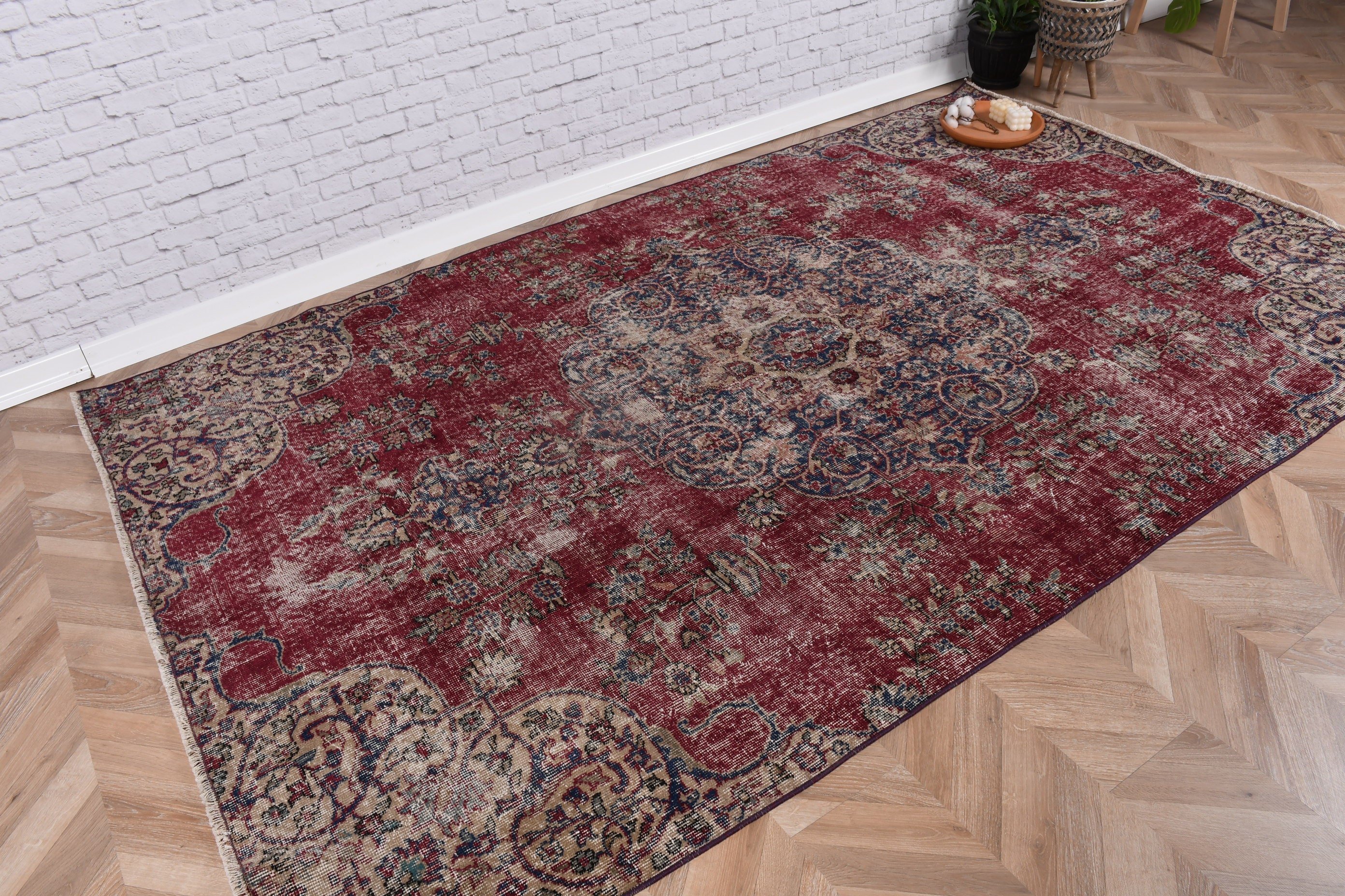 Beyan Halısı, Mor Beyan Halısı, El Dokuma Halılar, Büyük Vintage Halı, Yemek Odası Halısı, Vintage Halılar, 5.5x9 ft Büyük Halılar, Türk Halıları