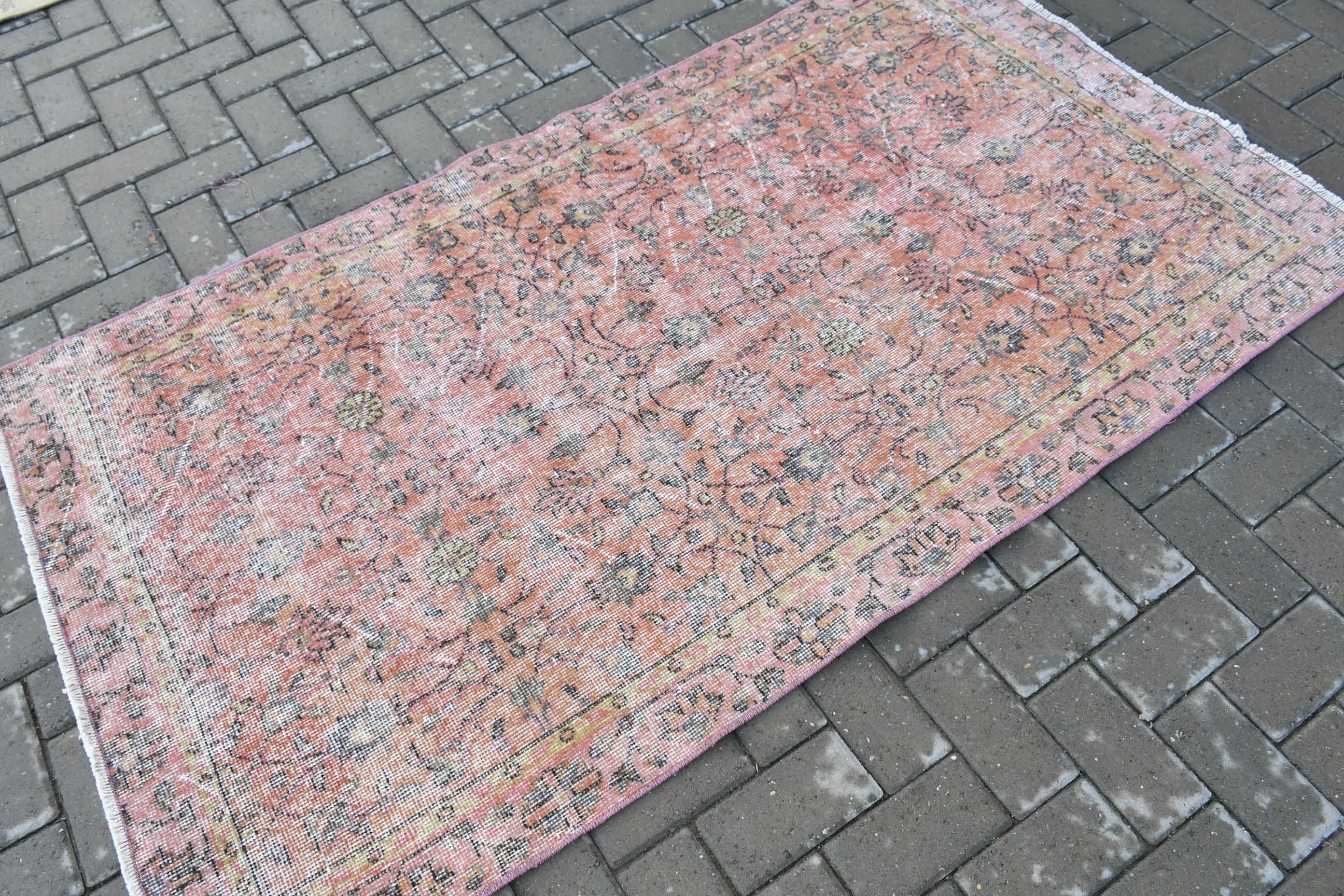 Entry Rug, Orange Kitchen Rug, Turkish Rug, Nursery Rug, 3.5x6.4 ft Accent Rug, Rugs for Nursery, Vintage Rugs, Floor Rugs, Bedroom Rug