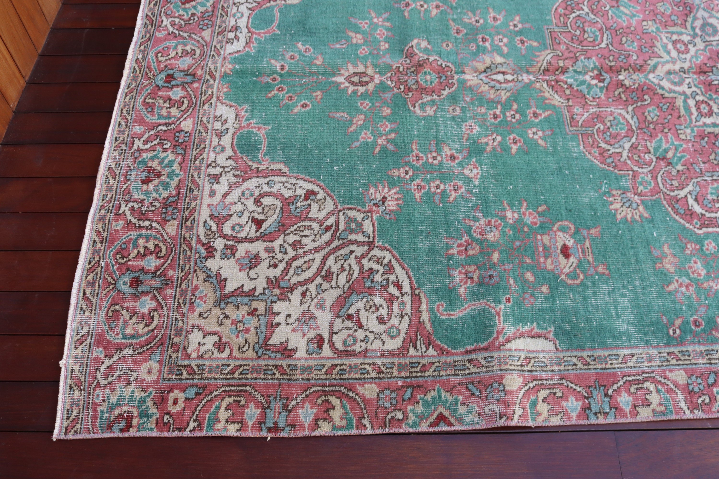 Düz Dokuma Halı, Büyük Vintage Halı, 5.5x9.5 ft Büyük Halılar, Vintage Halı, Yeşil Anadolu Halısı, Türk Halıları, Oturma Odası Halısı, Ev Dekor Halıları