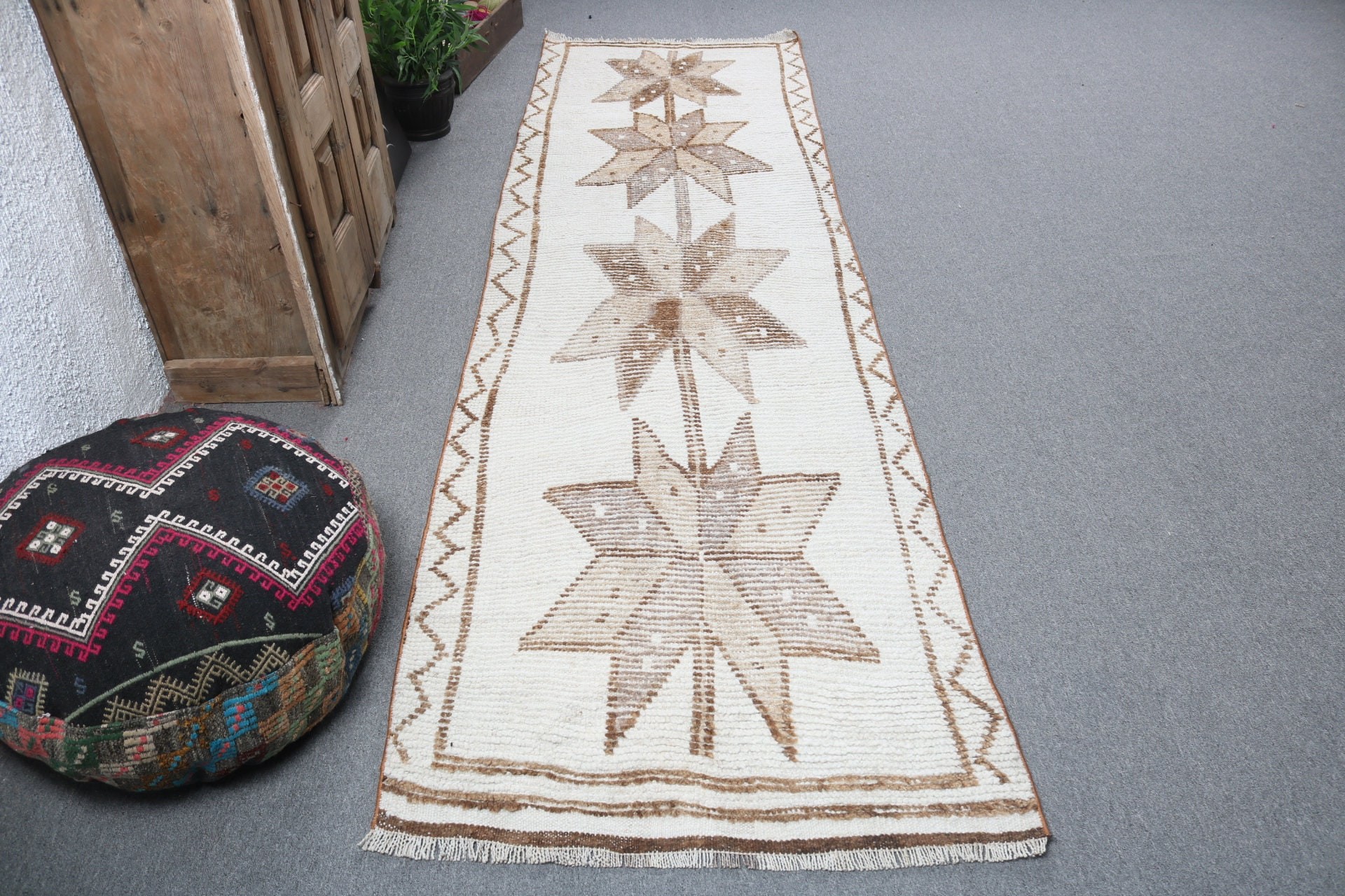 Flatweave Rugs, Turkish Rugs, Rugs for Corridor, Vintage Rugs, Anatolian Rugs, Long Runner Rugs, Beige Floor Rugs, 3x10.7 ft Runner Rugs