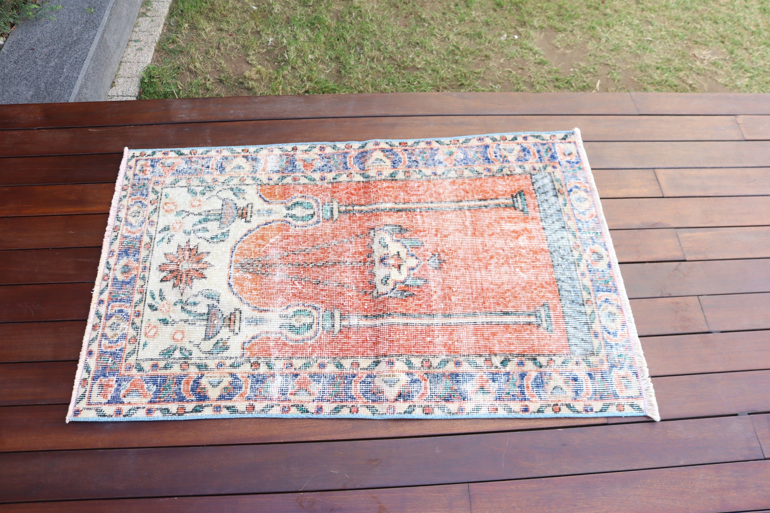 Vintage Rug, Bedroom Rug, Red Cool Rug, 2.4x3.8 ft Small Rug, Rugs for Door Mat, Bath Rugs, Turkish Rugs, Aztec Rug, Cool Rugs, Neutral Rug