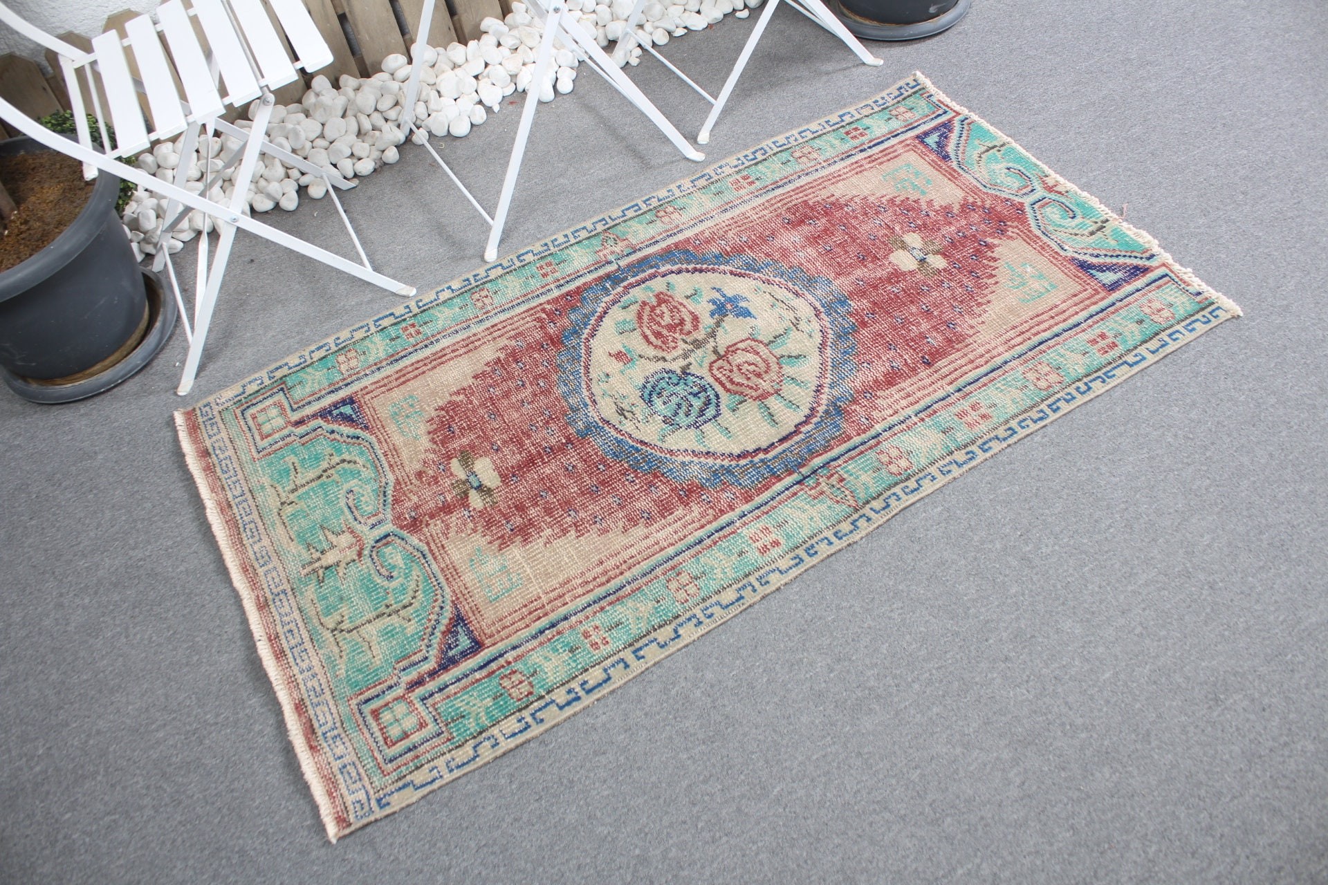 Moroccan Rug, Bath Rug, 2.7x4.9 ft Small Rug, Oushak Rugs, Bedroom Rugs, Turkish Rug, Red Moroccan Rugs, Boho Rugs, Office Rug, Vintage Rug