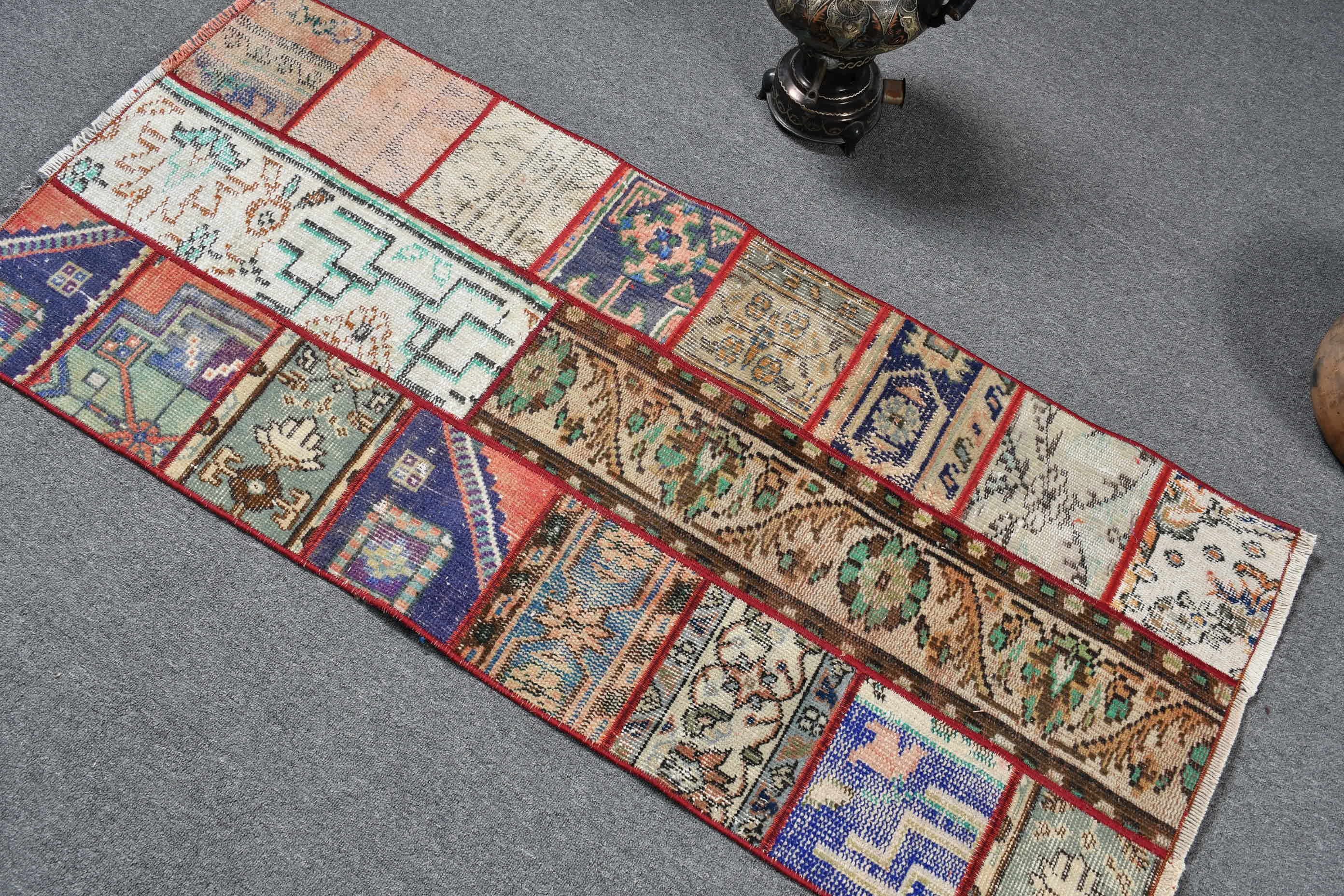 Kitchen Rugs, Tribal Rug, Door Mat Rug, Bedroom Rug, Vintage Rugs, Moroccan Rugs, 2.2x4.9 ft Small Rug, Turkish Rugs, Green Anatolian Rugs