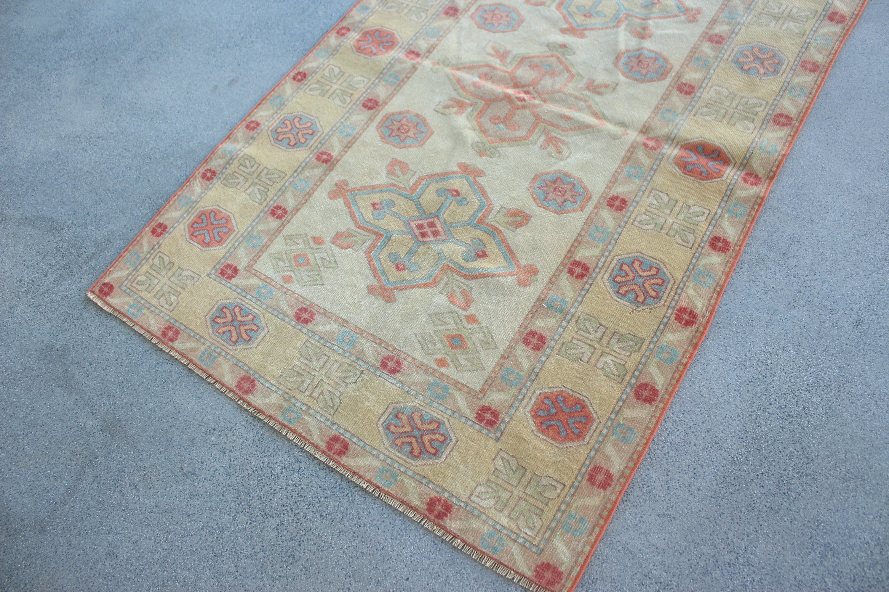 3.6x5.9 ft Accent Rugs, Oriental Rugs, Pastel Rugs, Turkish Rug, Kitchen Rug, Entry Rugs, Bedroom Rug, Beige Moroccan Rug, Vintage Rugs