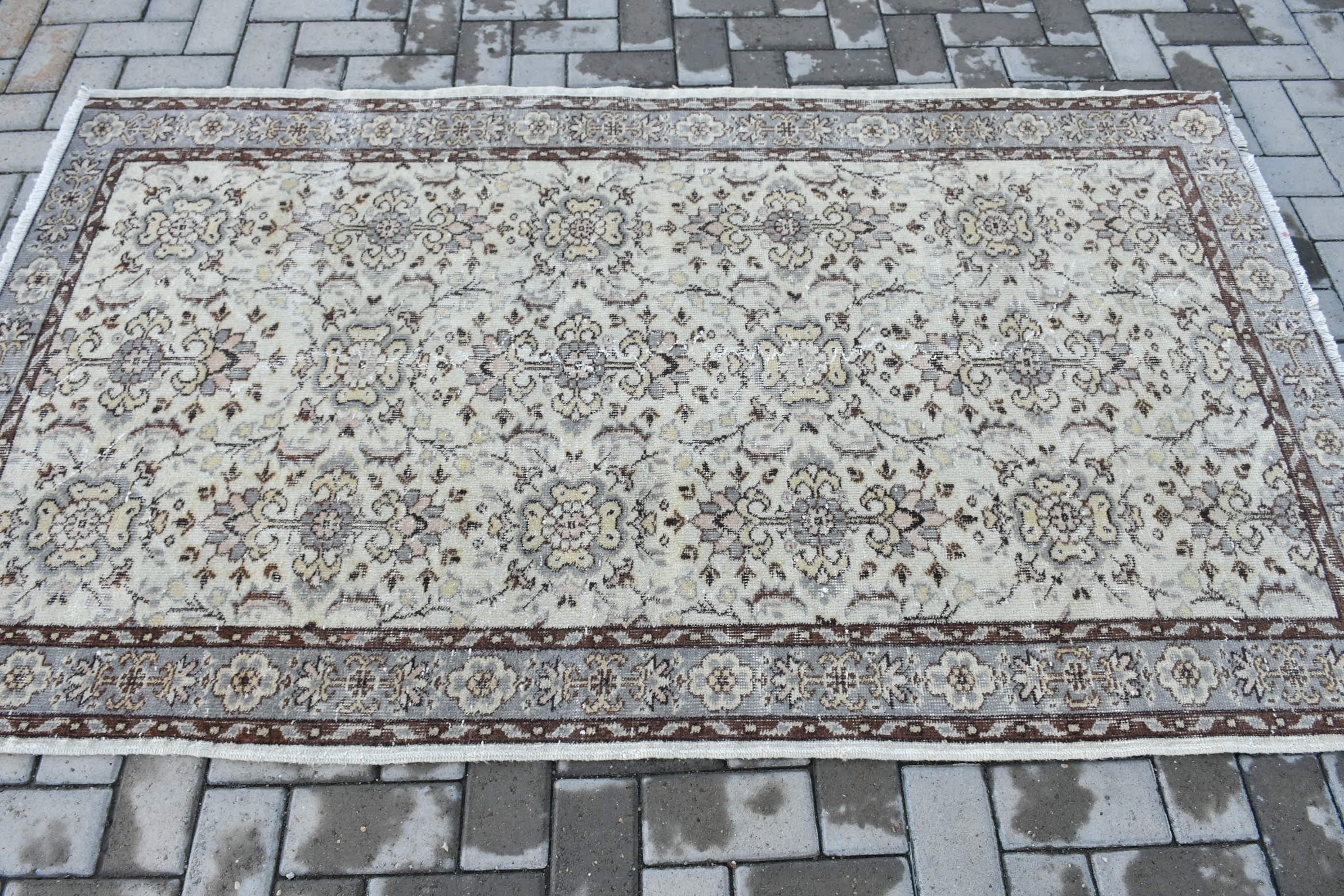 Rugs for Nursery, Nursery Rug, Moroccan Rug, Vintage Rugs, Cool Rugs, 3.9x6.6 ft Area Rug, Indoor Rug, Turkish Rug, Beige Kitchen Rug