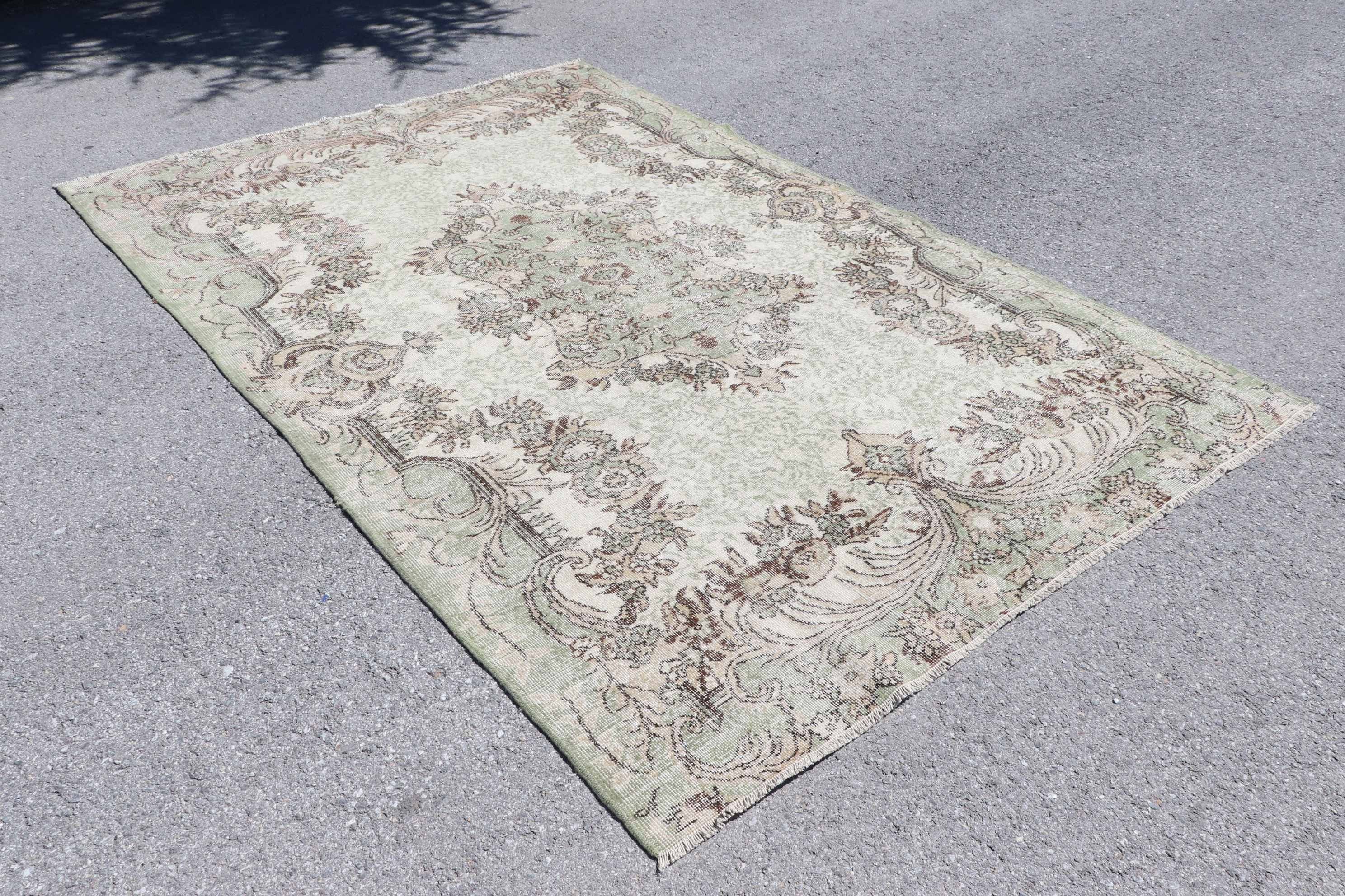 Rugs for Salon, Dining Room Rug, Bedroom Rug, Dorm Rug, Turkish Rugs, 6.4x9.9 ft Large Rugs, Anatolian Rug, Beige Moroccan Rug, Vintage Rug