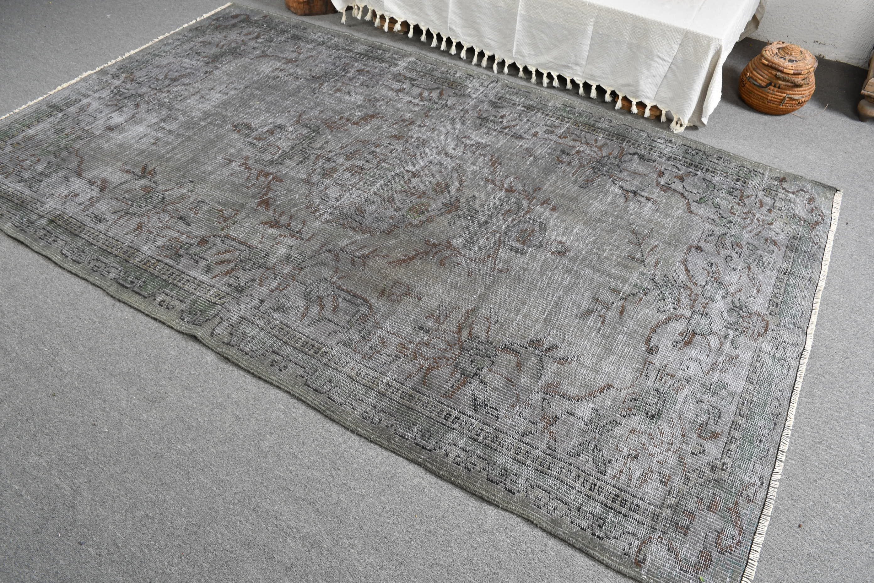 Living Room Rug, Bedroom Rug, Green Oushak Rug, Nomadic Rug, Antique Rugs, Vintage Rugs, Turkish Rug, 5.3x8.7 ft Large Rug