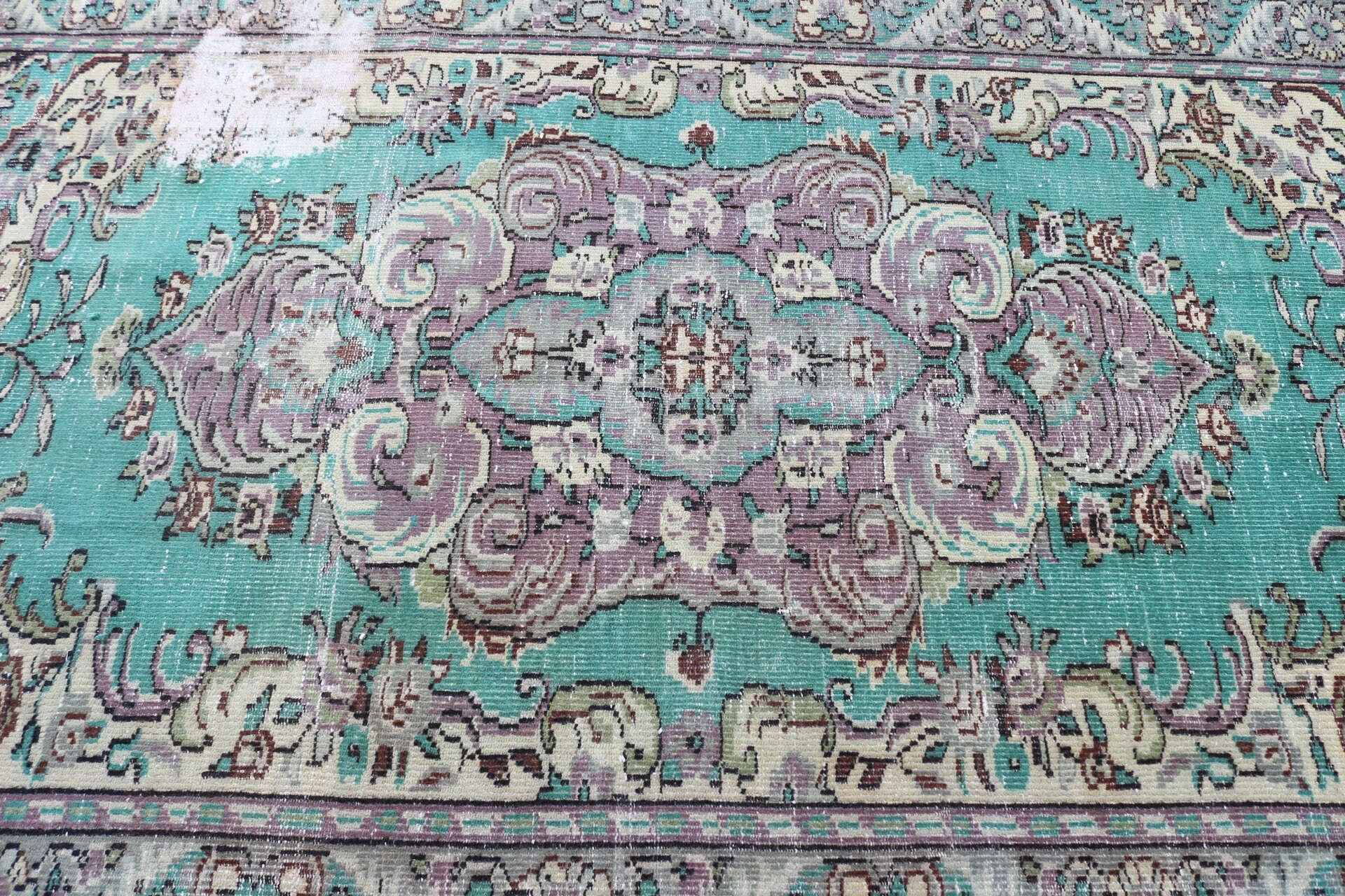 Floor Rug, Vintage Rug, Salon Rug, Rugs for Bedroom, 5.2x8.5 ft Large Rug, Antique Rug, Turkish Rug, Green Oriental Rug, Bedroom Rugs