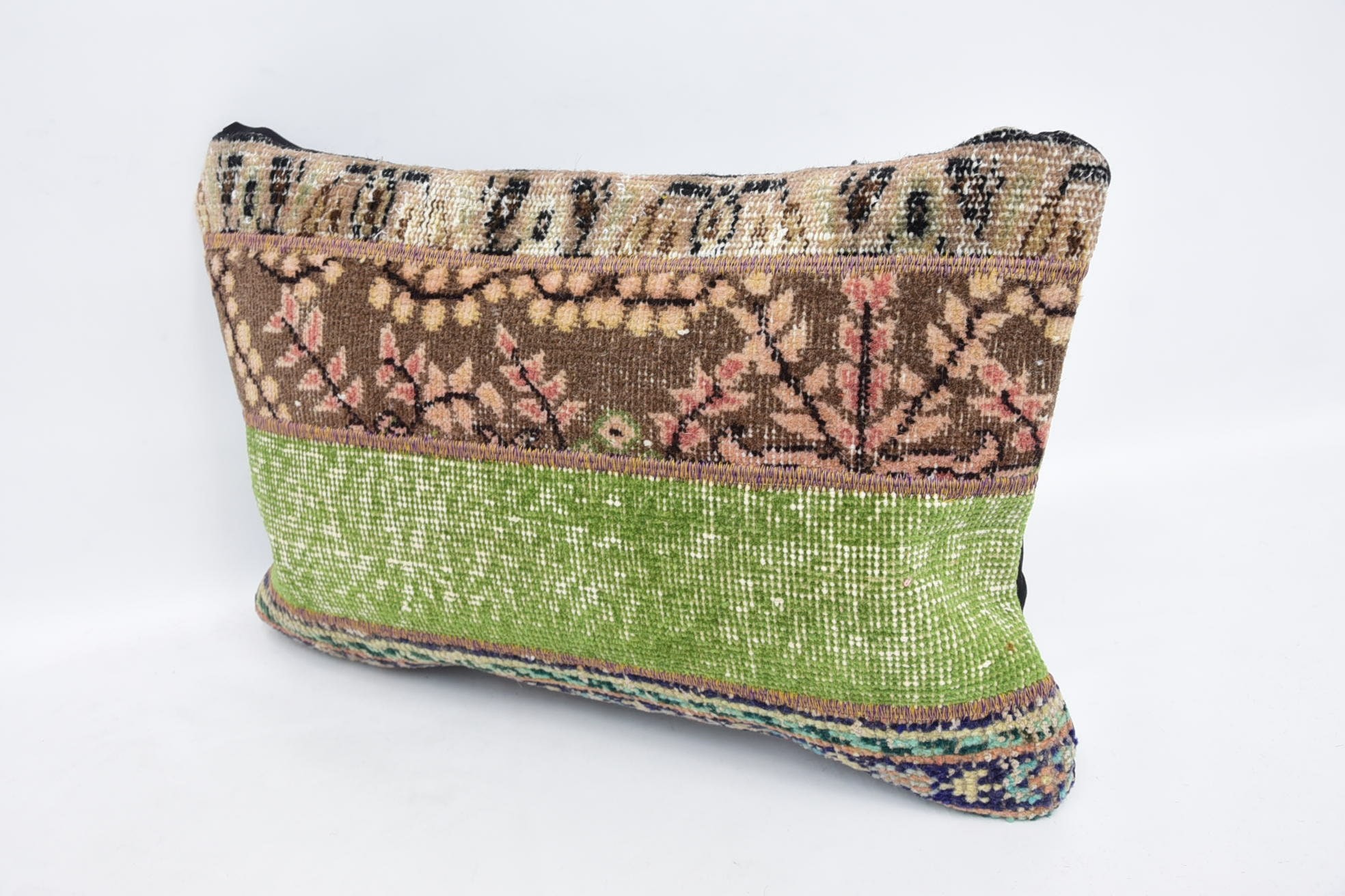 Nautical Throw Pillow Cover, Home Decor Pillow, 16"x24" Brown Pillow Case, Chair Pillow Sham, Vintage Pillow, Handmade Kilim Cushion