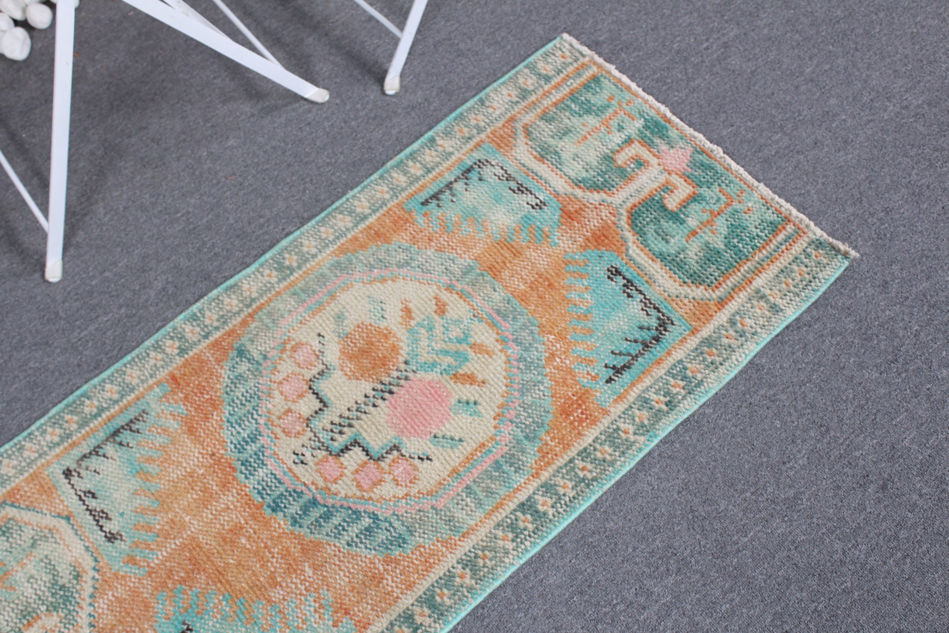 Moroccan Rug, Entry Rug, 1.8x3.7 ft Small Rug, Vintage Rugs, Orange Oriental Rugs, Antique Rug, Turkish Rugs, Car Mat Rug, Decorative Rug