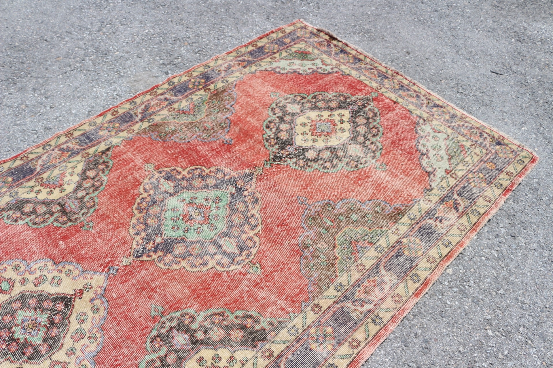 Red Floor Rug, Vintage Rugs, Cool Rugs, 4.8x12.4 ft Runner Rug, Antique Rugs, Hallway Rug, Rugs for Hallway, Stair Rug, Turkish Rug