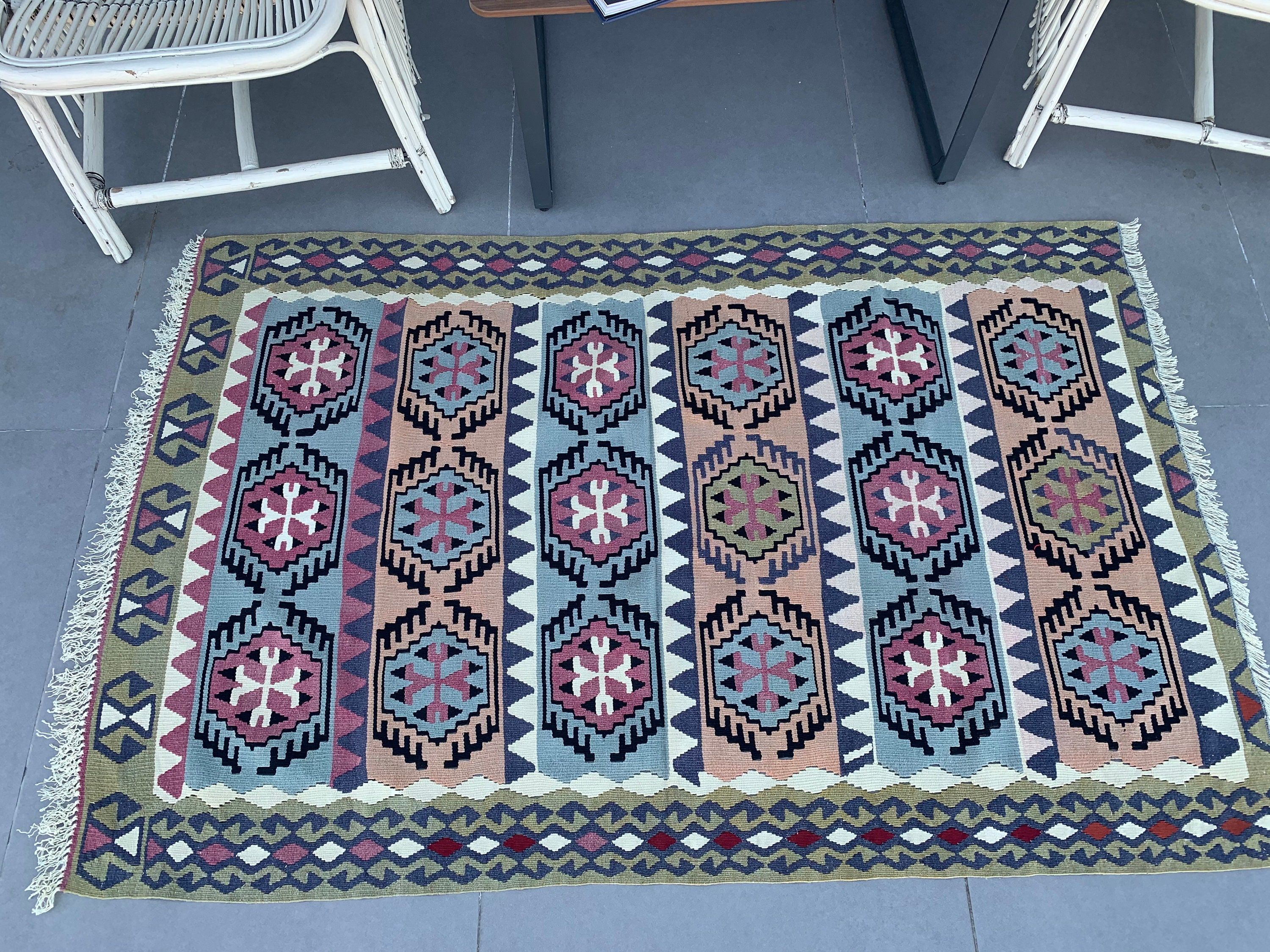 Vintage Rug, Antique Rug, Kilim, 3.2x5 ft Accent Rug, Office Rug, Bedroom Rug, Purple Moroccan Rugs, Anatolian Rug, Turkish Rugs, Entry Rug