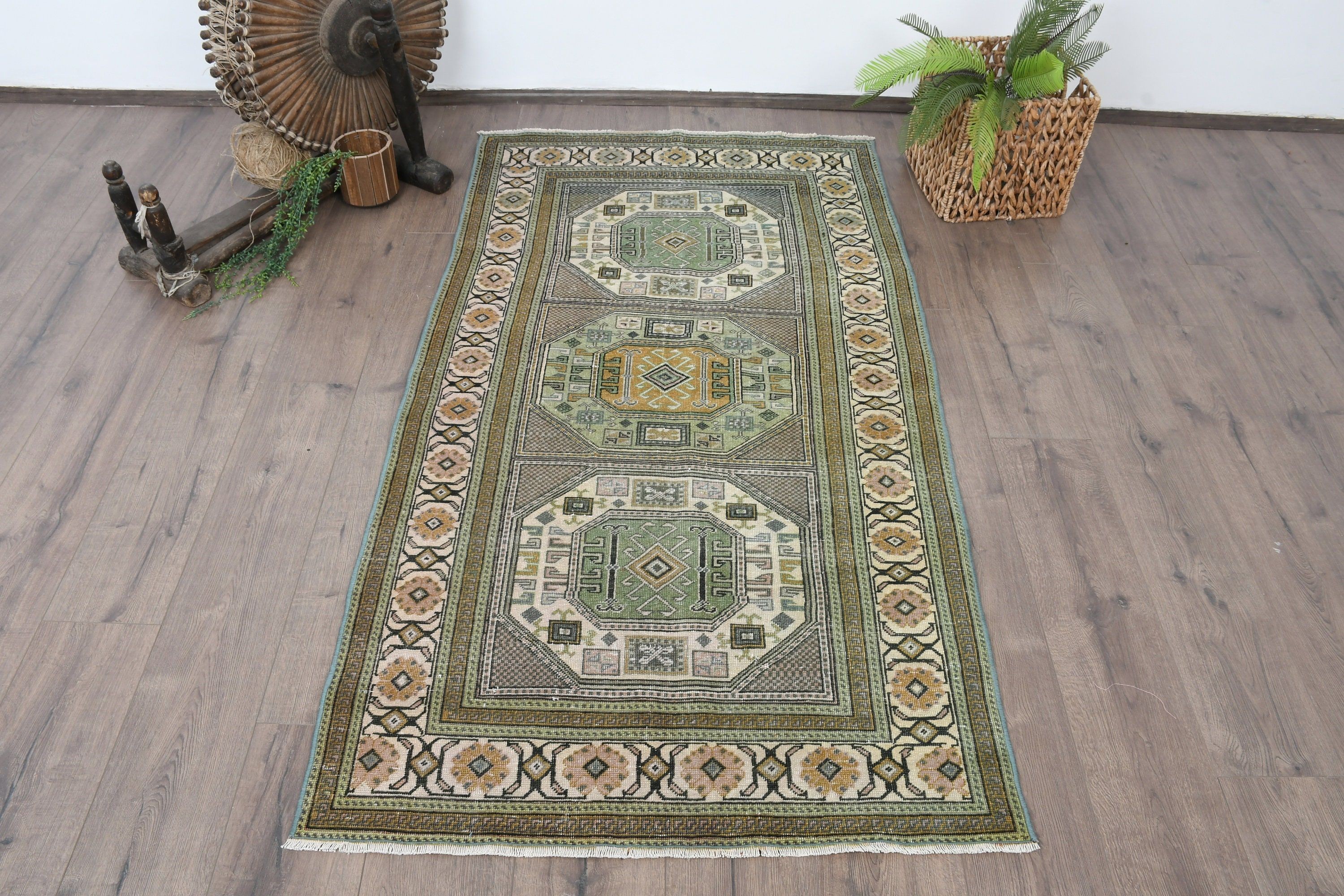 Turkish Rug, Kitchen Rug, Nursery Rugs, Green Anatolian Rug, 3.1x5.9 ft Accent Rug, Rugs for Kitchen, Vintage Rug, Cool Rugs, Moroccan Rug