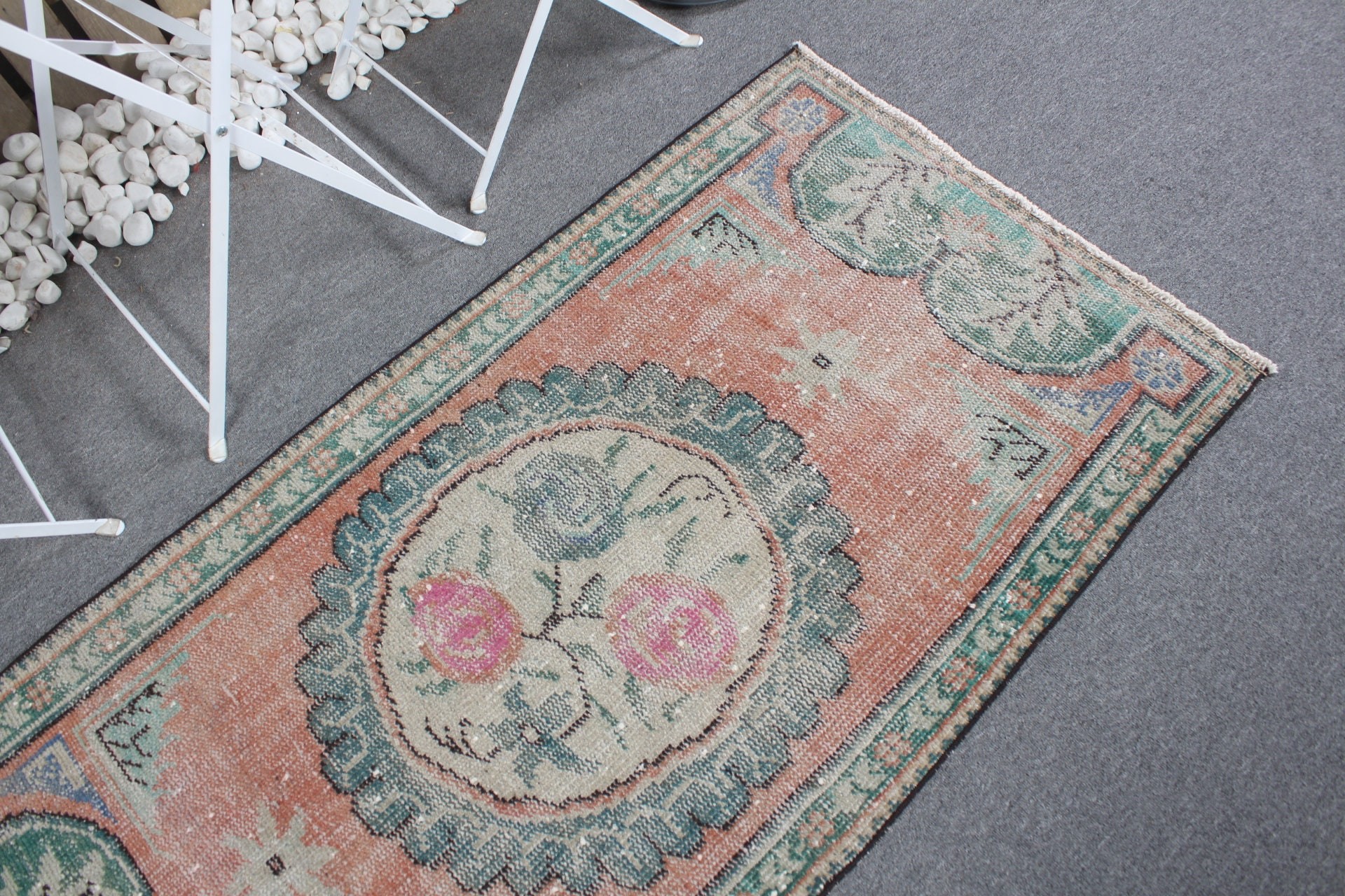 Vintage Rug, Rugs for Bath, Turkish Rug, Bathroom Rugs, Orange Cool Rug, Home Decor Rug, 2.7x5 ft Small Rugs, Anatolian Rug, Kitchen Rug