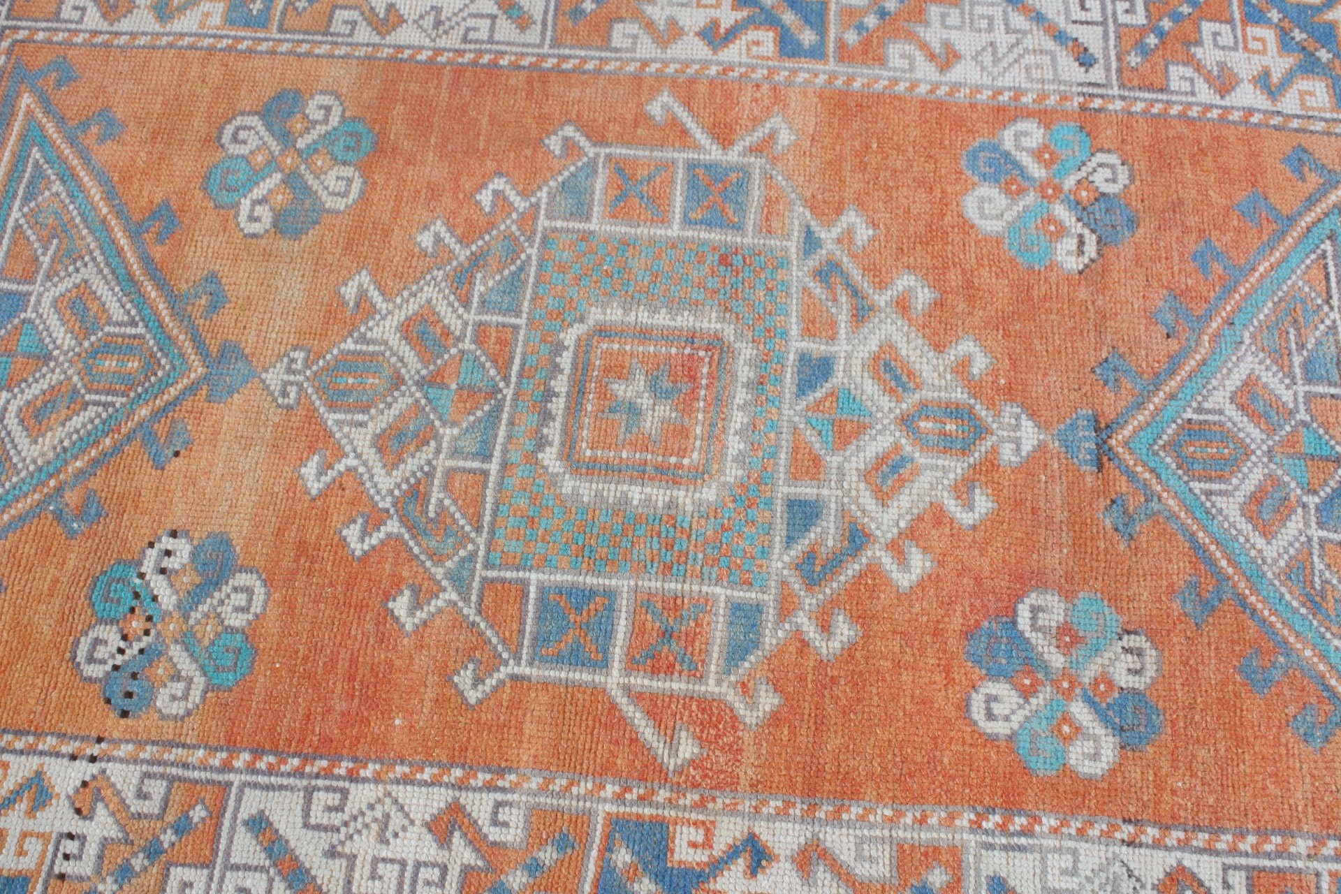 Orange Oushak Rug, Vintage Rug, Rugs for Entry, Wool Rug, 3.4x5.5 ft Accent Rug, Turkish Rug, Kitchen Rug, Oriental Rugs, Entry Rug