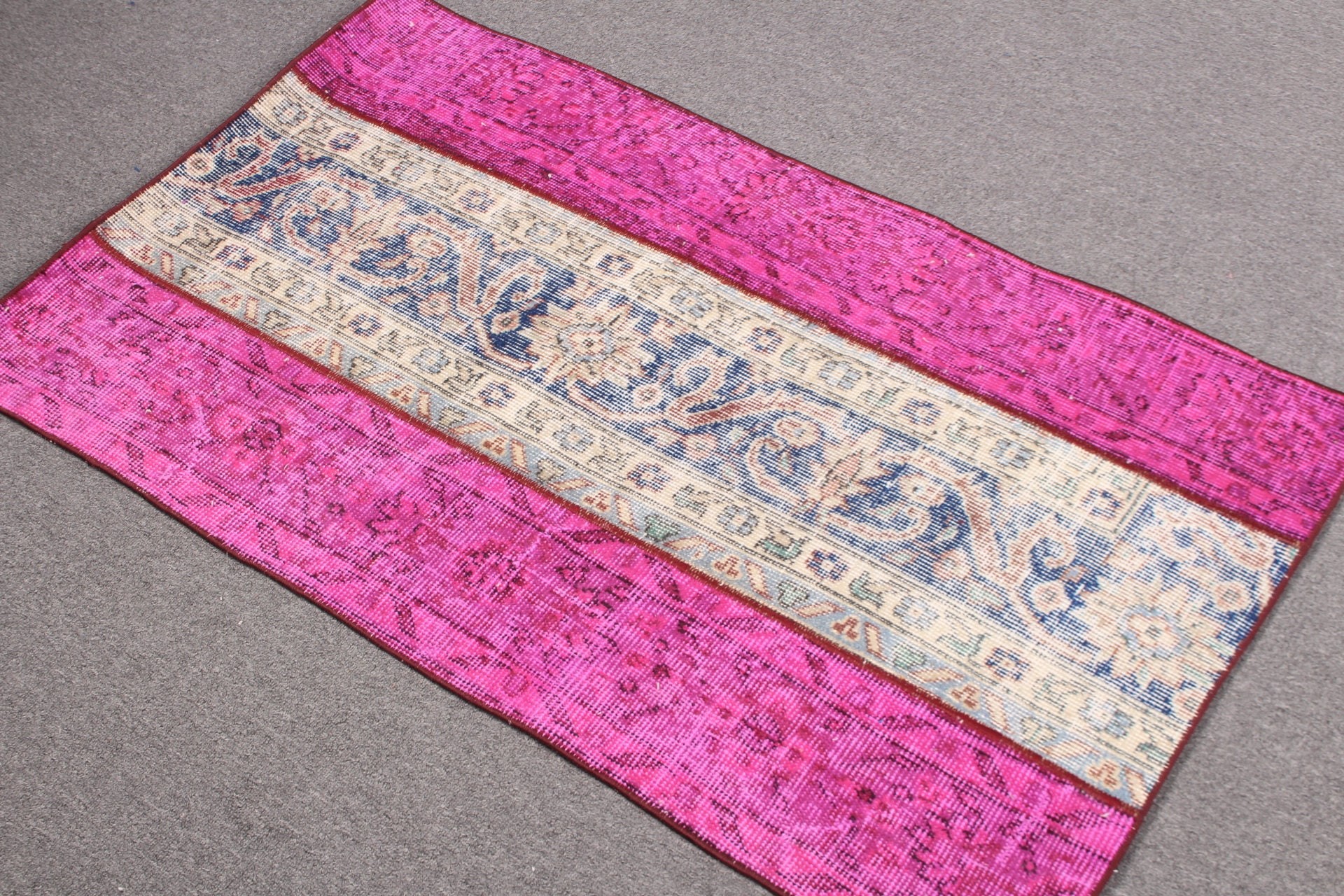 Banyo Halısı, Mutfak Halısı, Mutfak Halıları, 2,4x4 ft Küçük Halı, Fas Halısı, Türk Halısı, Vintage Halı, Pembe Ev Dekor Halıları, Çocuk Halısı