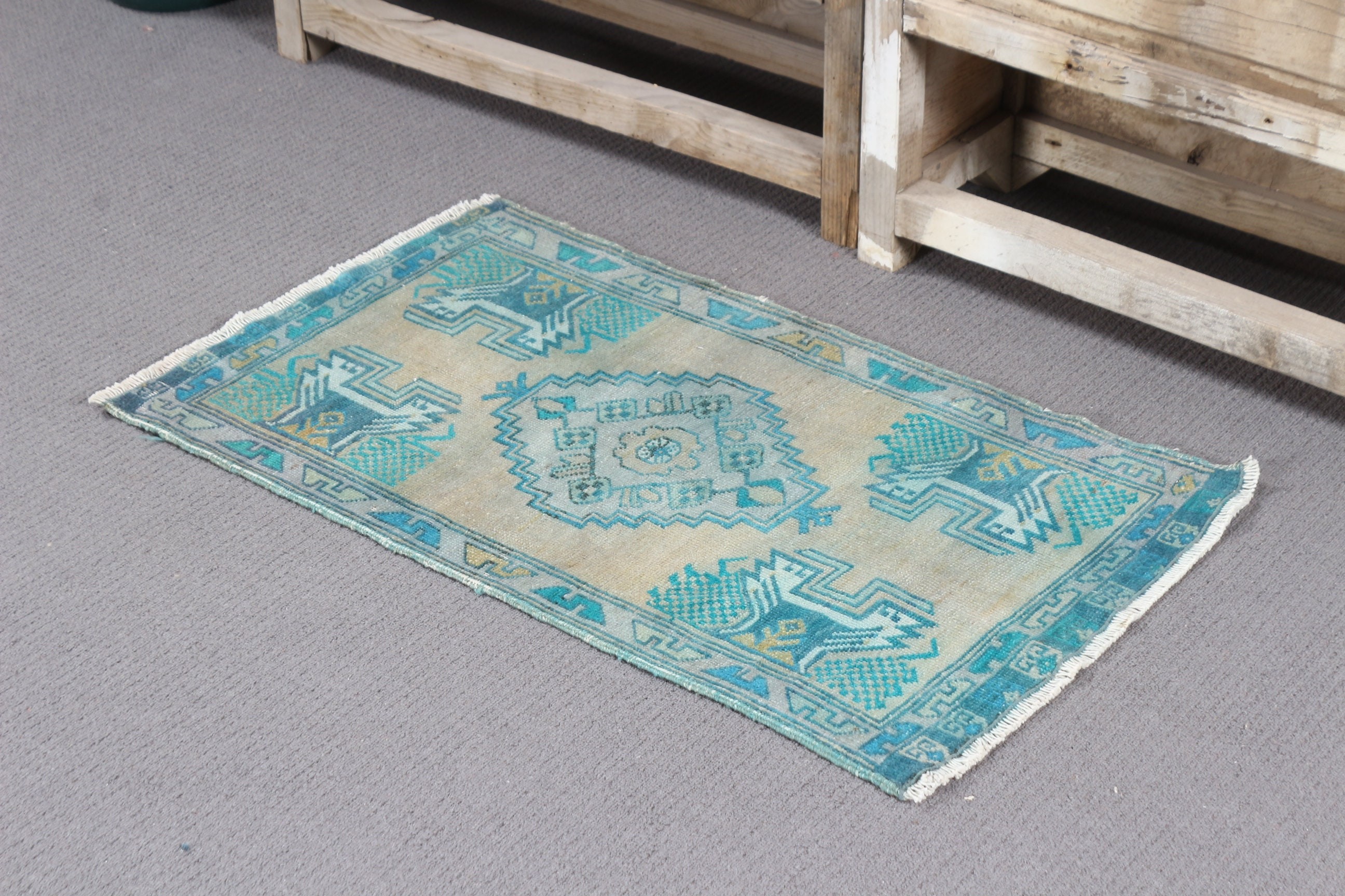 Rugs for Entry, Vintage Rugs, Moroccan Rug, Ethnic Rug, Bath Rug, 1.7x2.9 ft Small Rugs, Kitchen Rug, Blue Kitchen Rug, Turkish Rugs