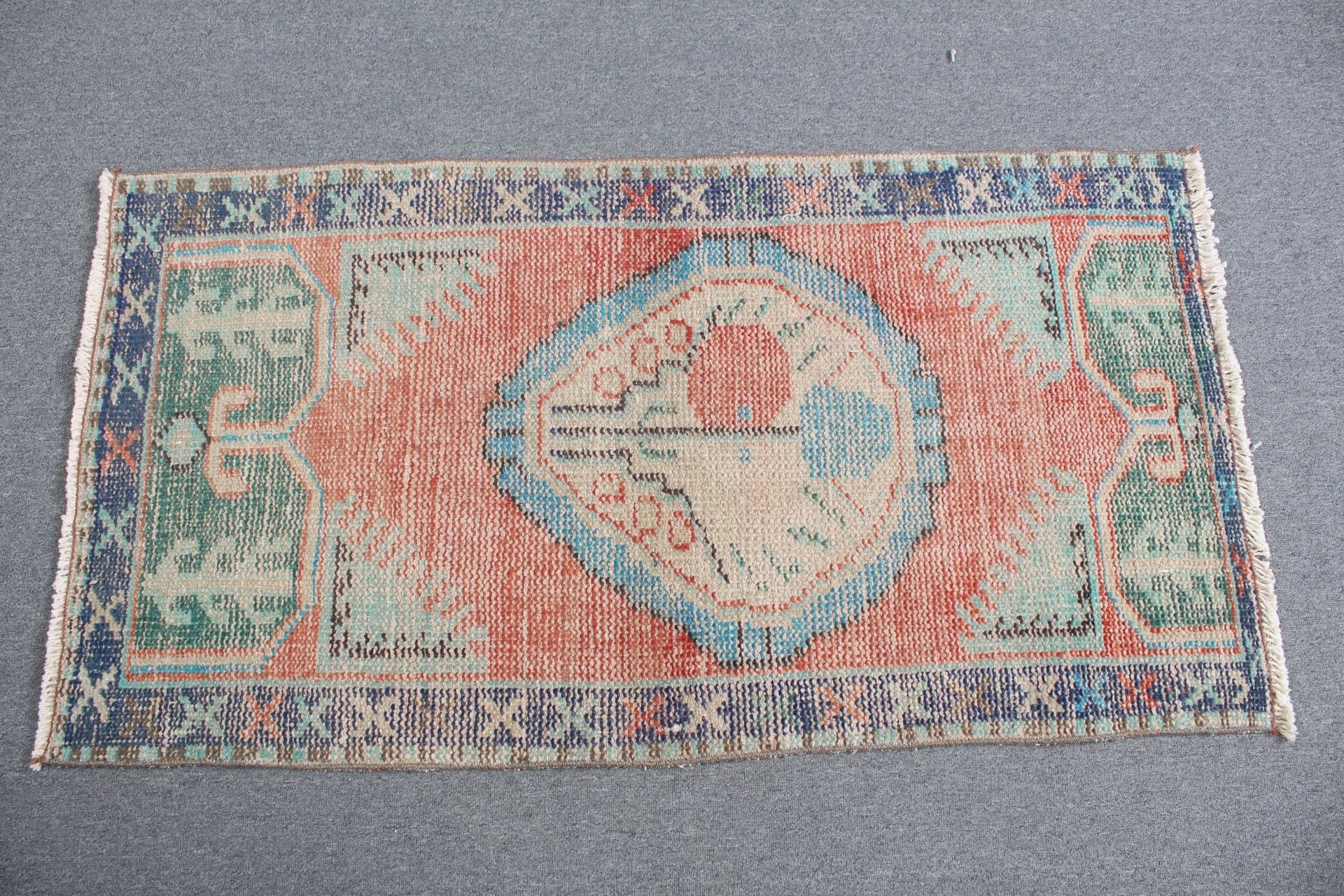 Wall Hanging Rug, Vintage Rug, Turkish Rugs, Art Rugs, Oriental Rugs, Car Mat Rug, Red  2.4x4.4 ft Small Rugs