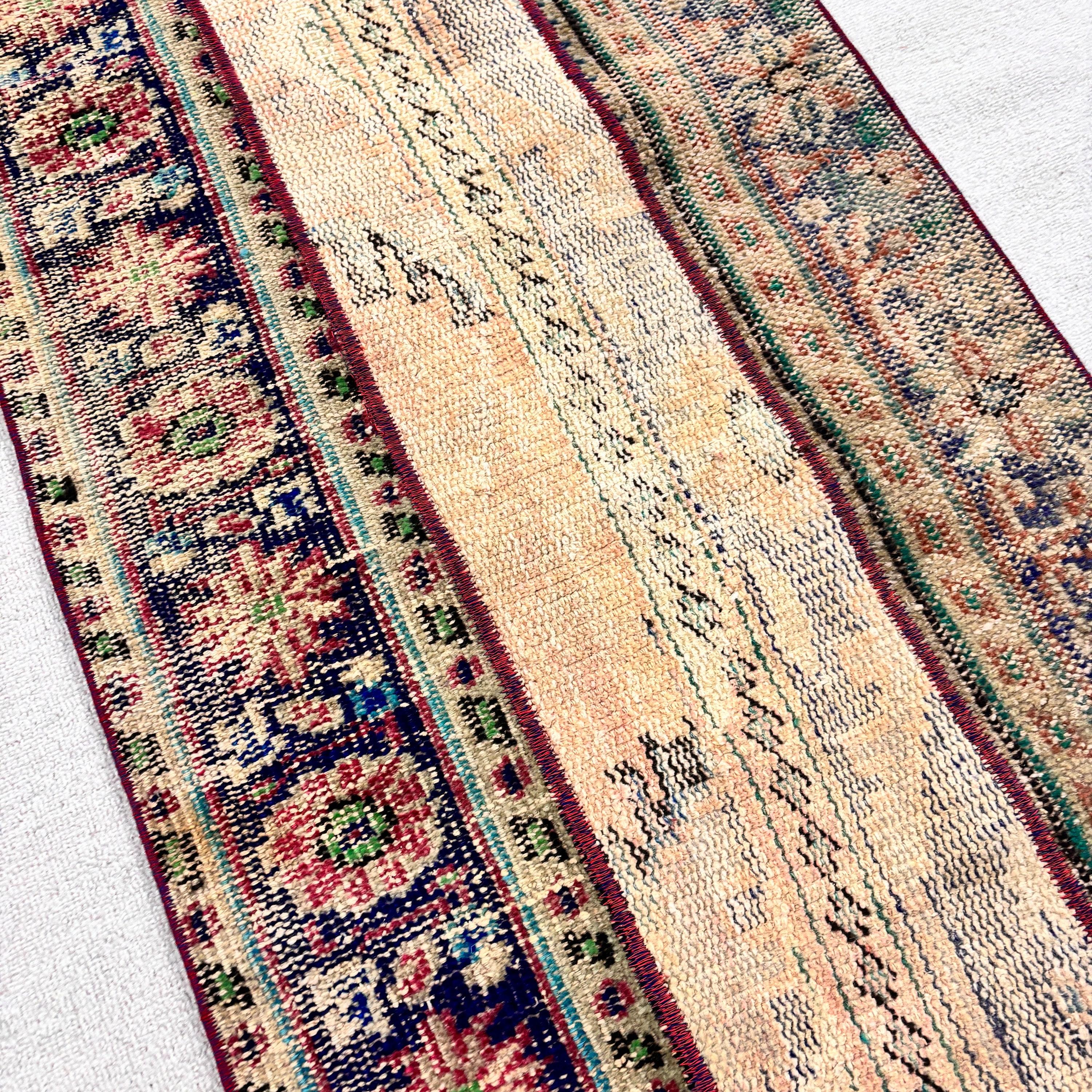 Vintage Rug, Anatolian Rugs, 2x5 ft Small Rugs, Turkish Rugs, Blue Anatolian Rugs, Office Rug, Entry Rugs, Oriental Rug, Bathroom Rug