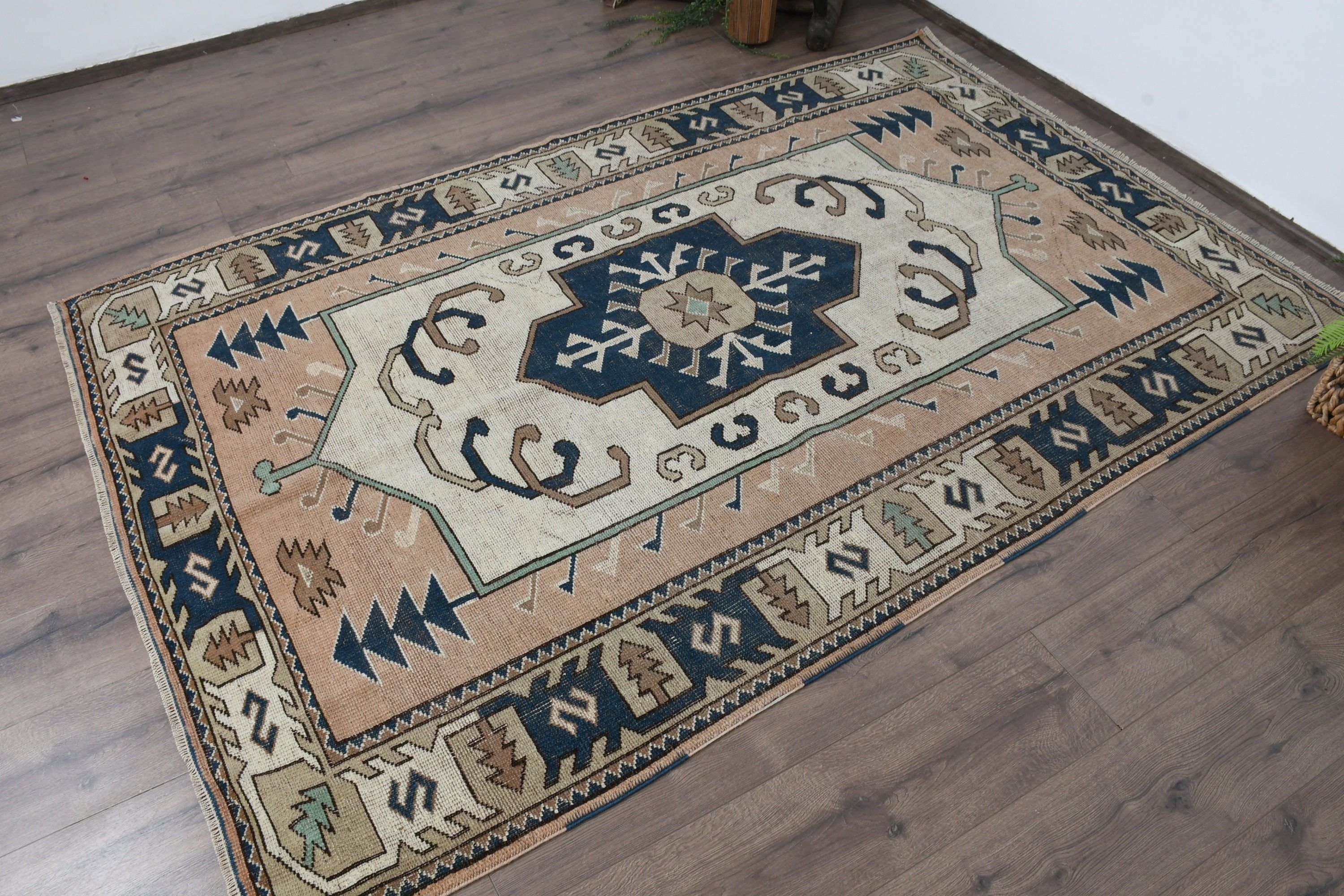 Vintage Rug, Dining Room Rug, Beige Moroccan Rugs, Home Decor Rug, 4.9x8.4 ft Large Rug, Turkish Rugs, Anatolian Rug, Salon Rug, Custom Rug